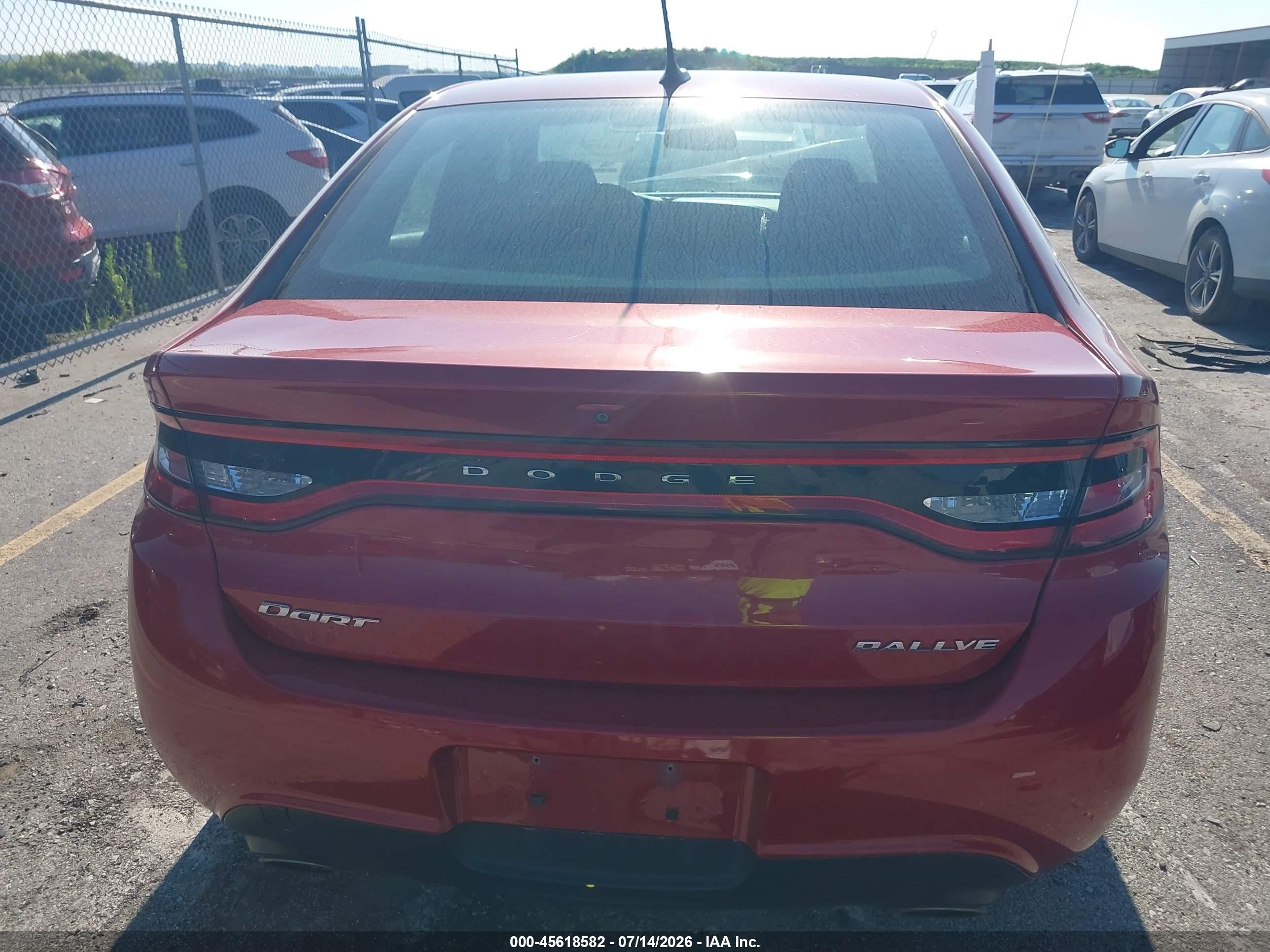2015 Dodge Dart Sxt Red vin: 1C3CDFBB4FD410714