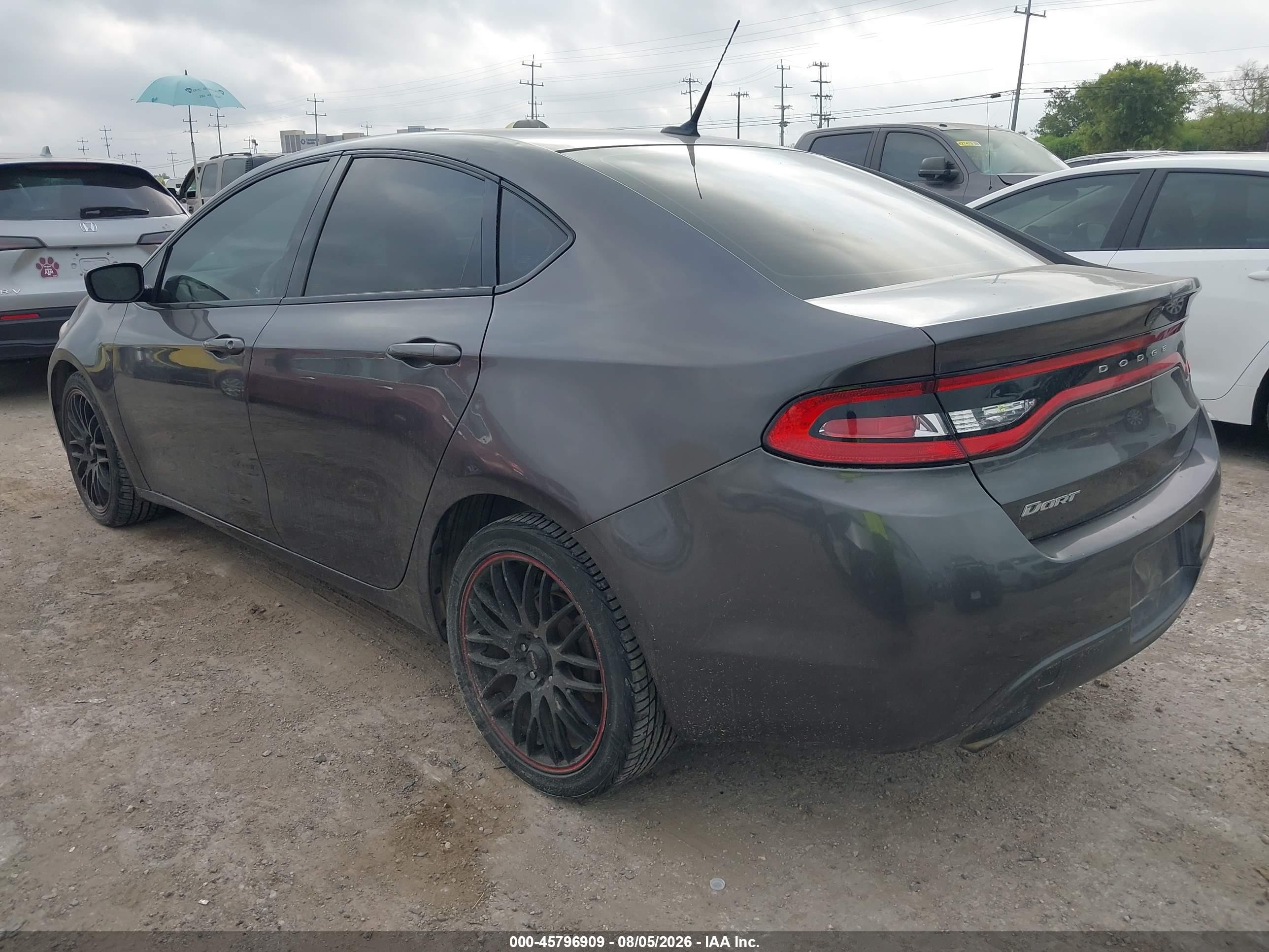 2015 Dodge Dart Sxt Gray vin: 1C3CDFBB4FD422829