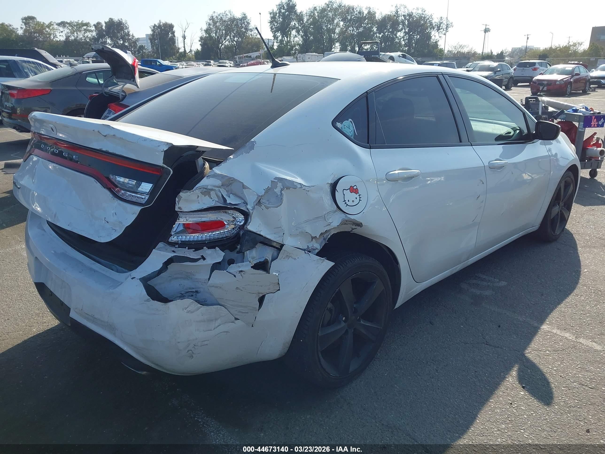 2015 Dodge Dart Sxt White vin: 1C3CDFBB4FD434219