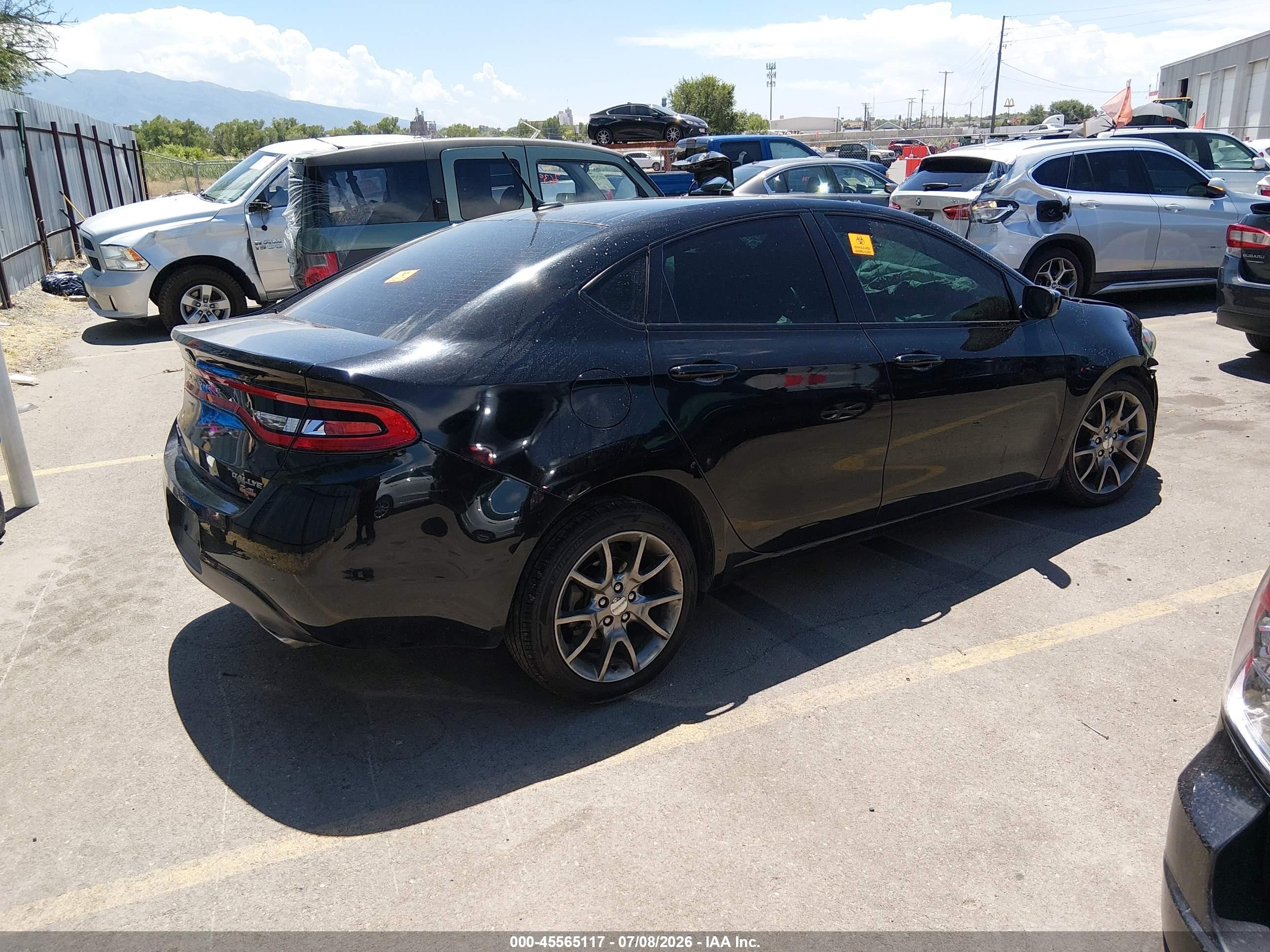 2014 Dodge Dart Sxt Black vin: 1C3CDFBB5ED857938