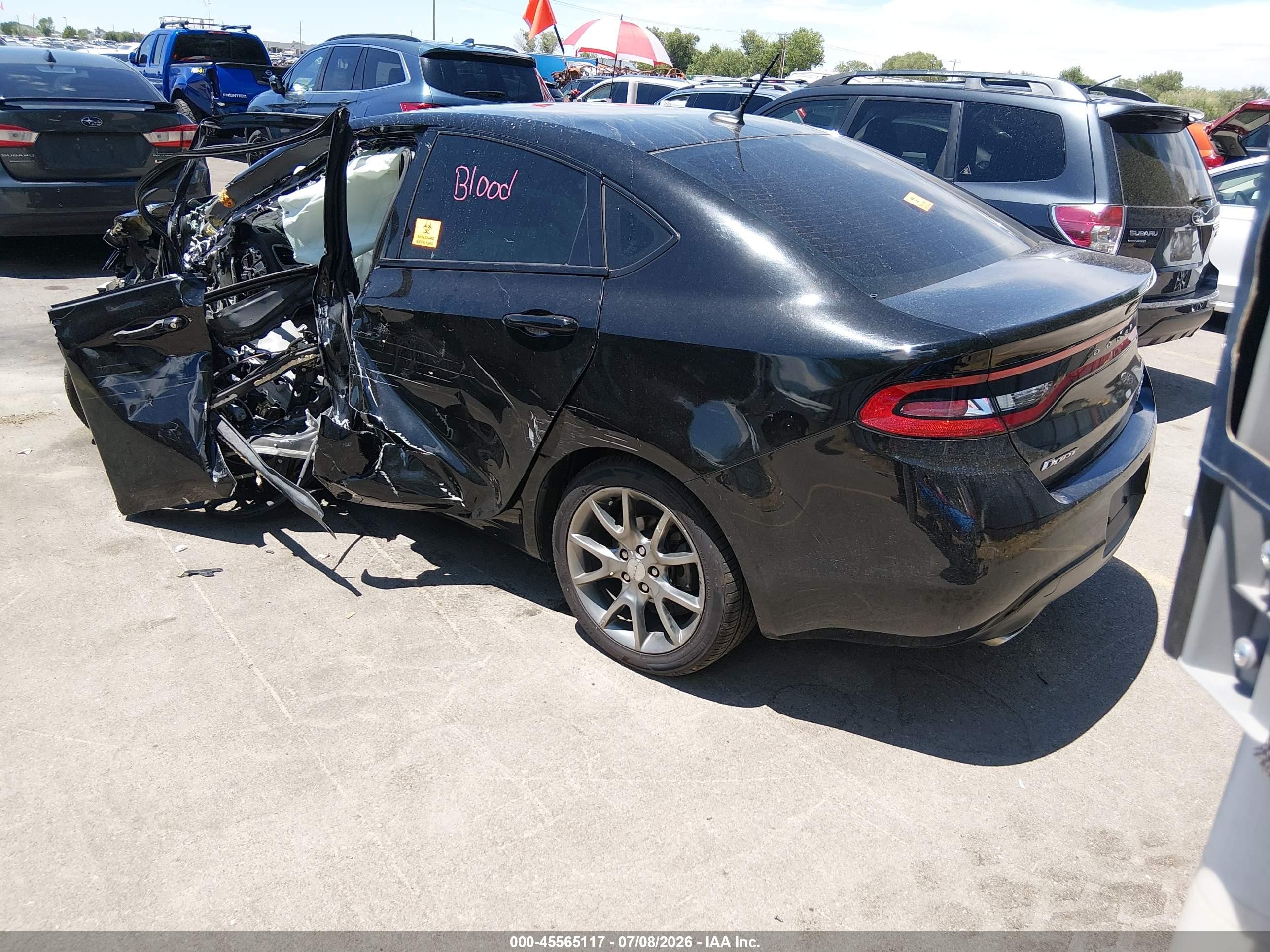 2014 Dodge Dart Sxt Black vin: 1C3CDFBB5ED857938