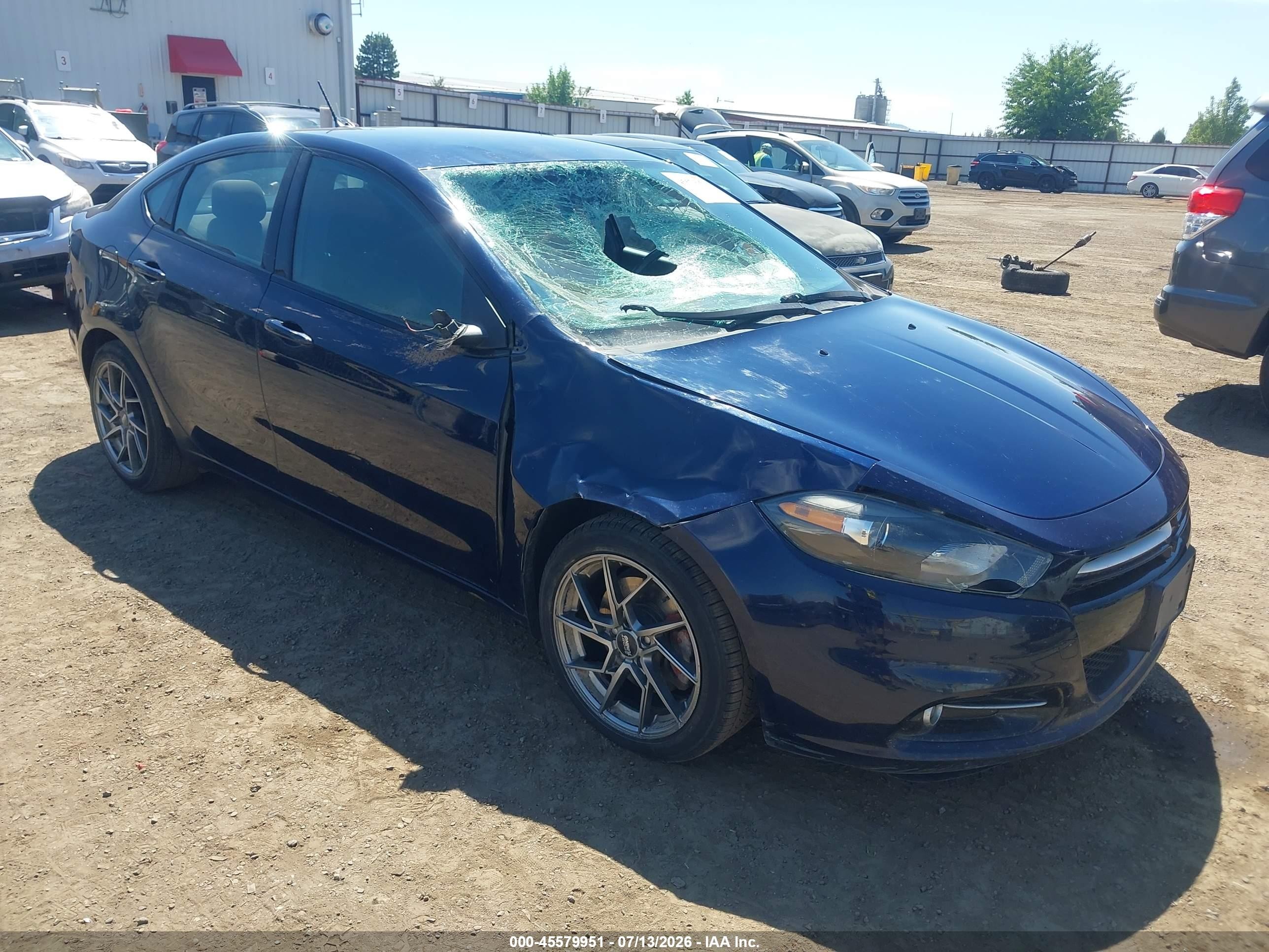 2014 Dodge Dart Sxt Синий vin: 1C3CDFBB5ED914316