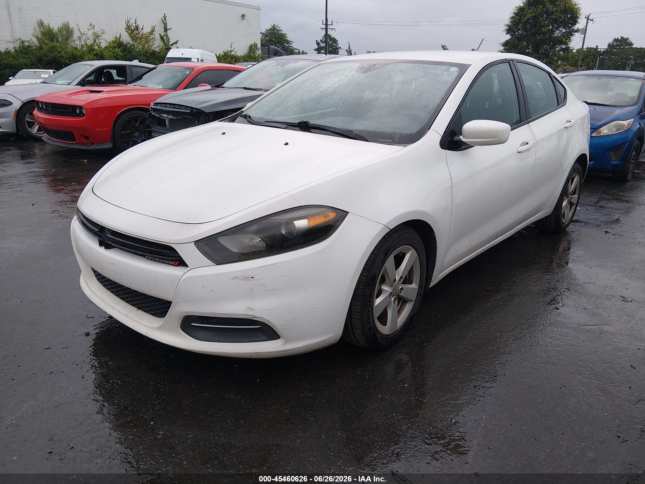 2015 Dodge Dart Sxt White vin: 1C3CDFBB5FD140537