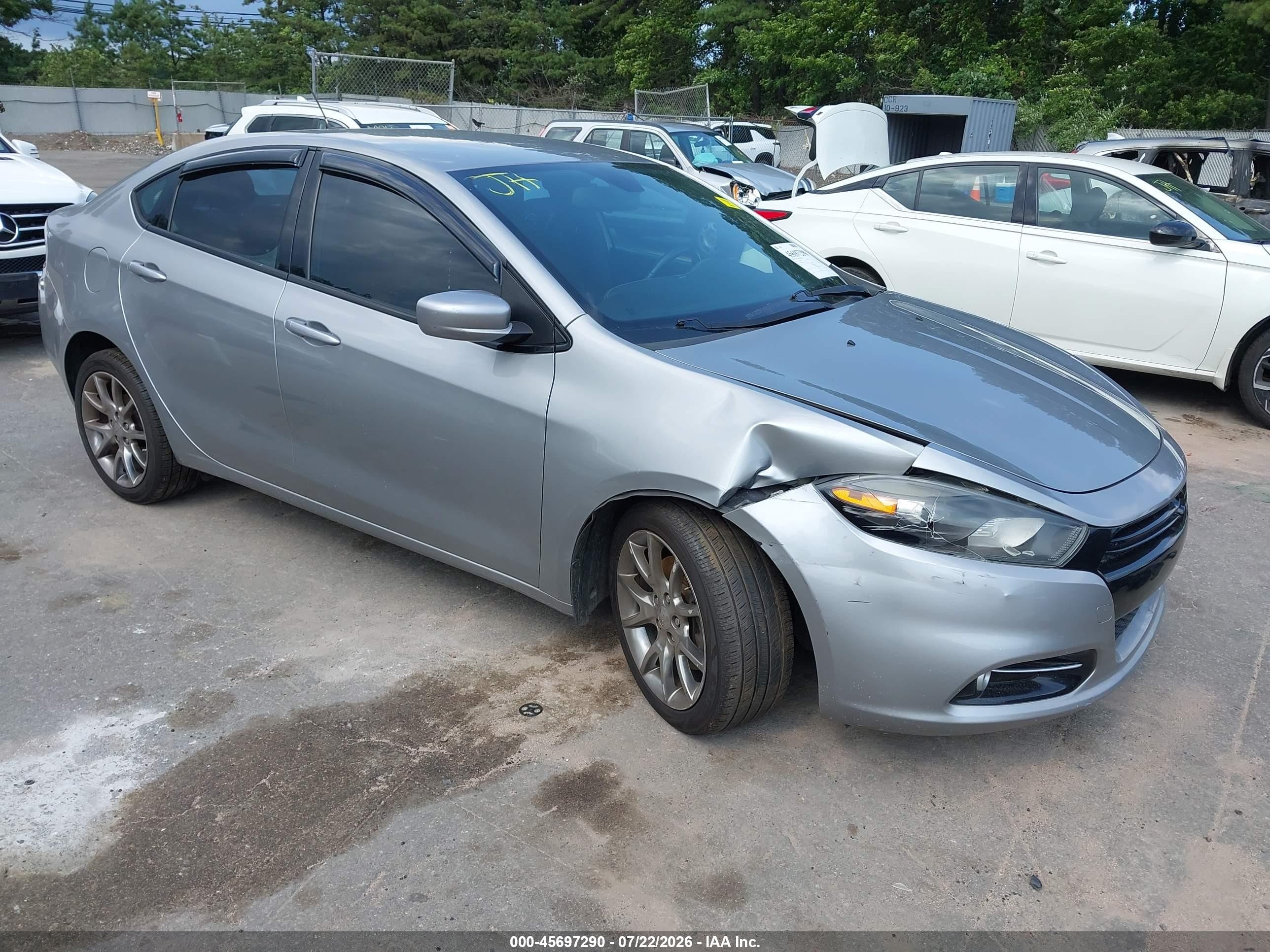 2015 Dodge Dart Sxt Серебряный vin: 1C3CDFBB5FD205578