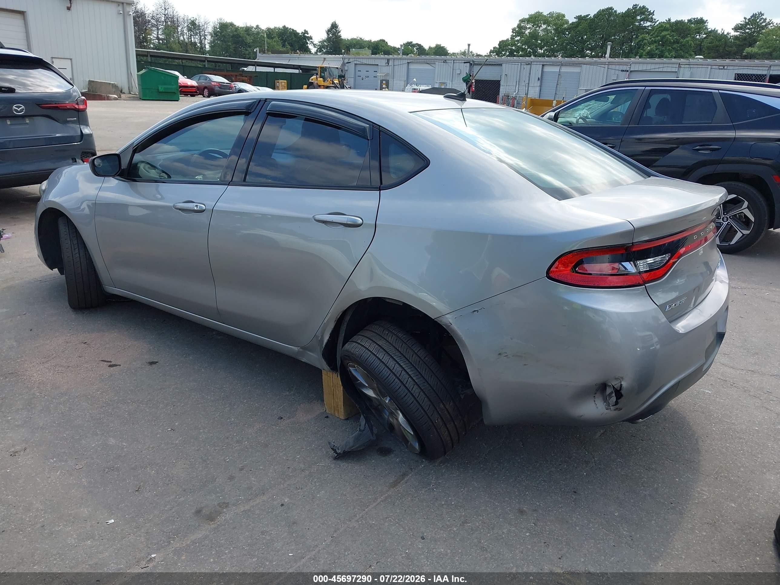 2015 Dodge Dart Sxt Silver vin: 1C3CDFBB5FD205578