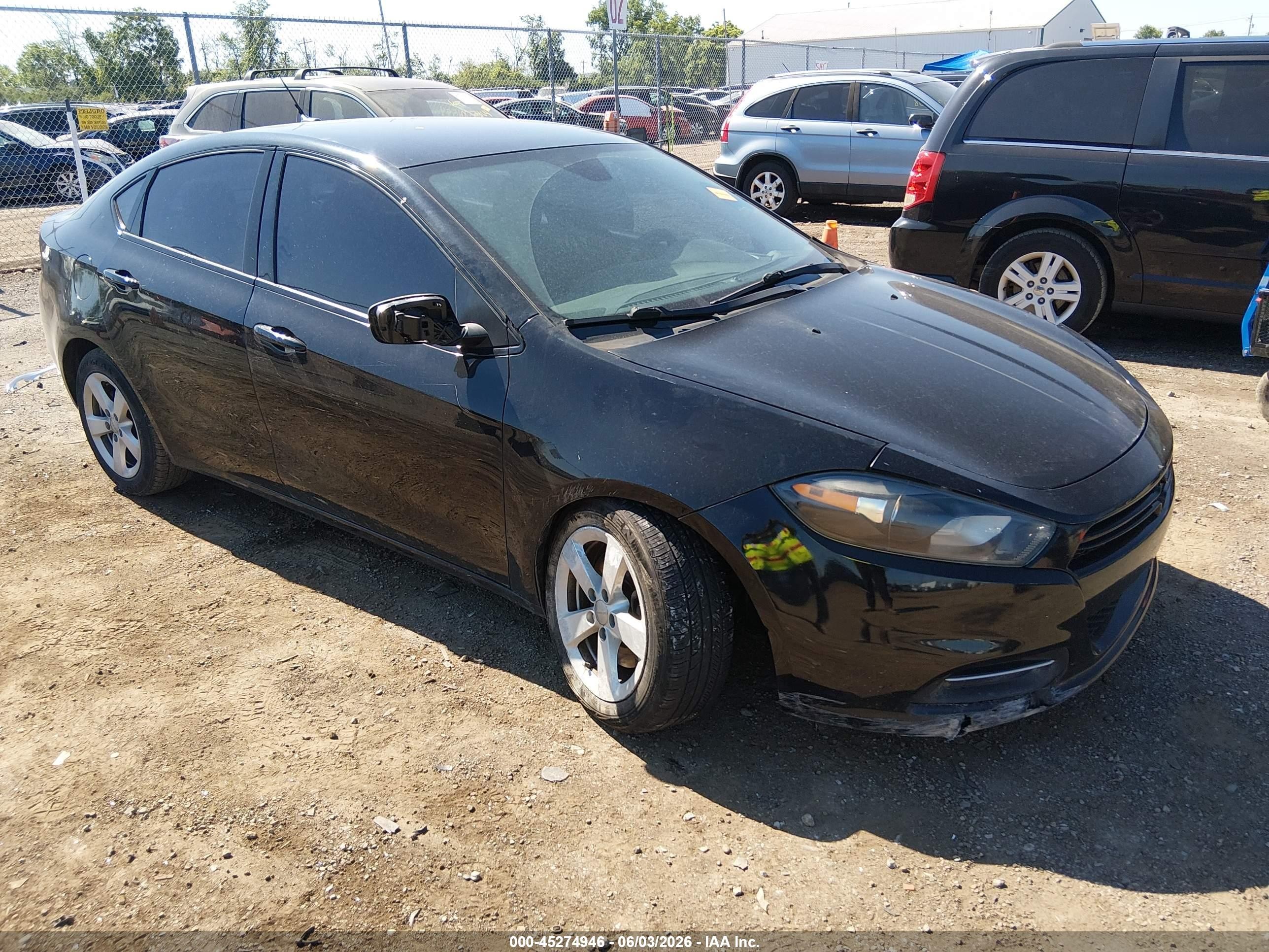 2015 Dodge Dart Sxt Black vin: 1C3CDFBB5FD222719