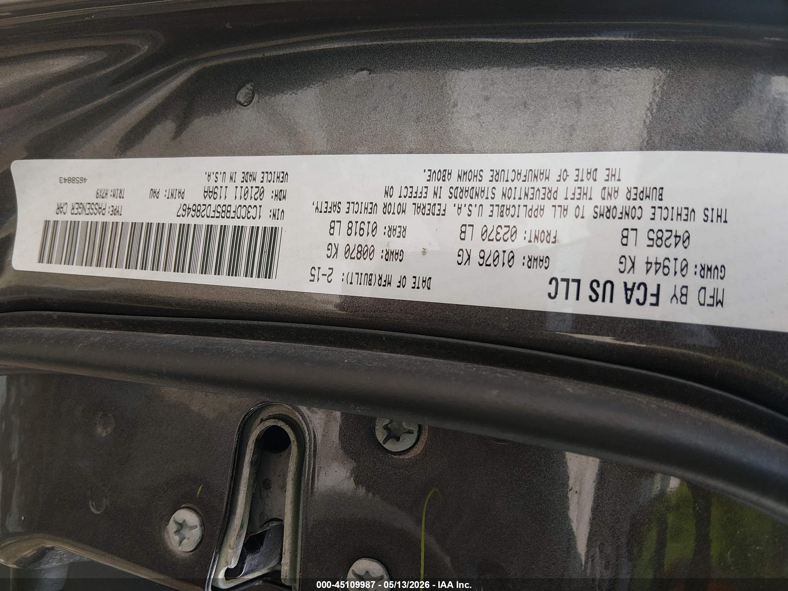 2015 Dodge Dart Sxt Серебряный vin: 1C3CDFBB5FD286467