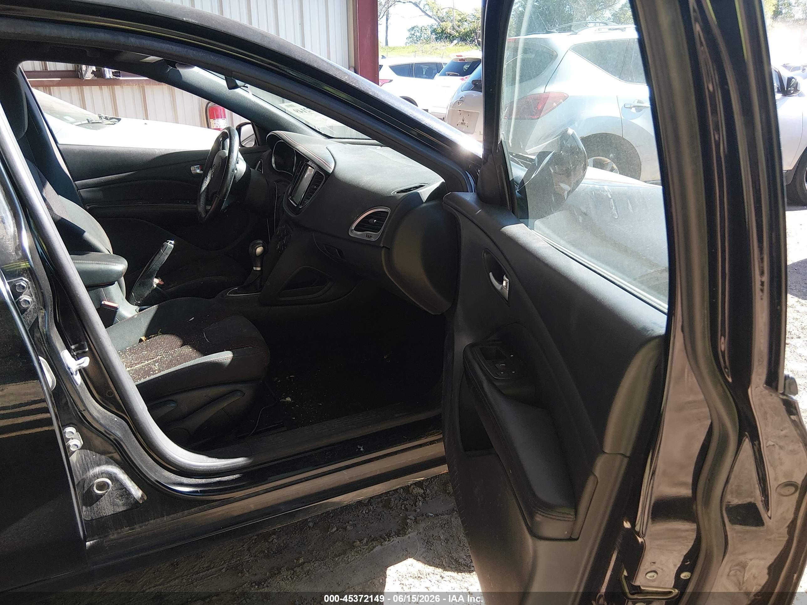2015 Dodge Dart Sxt Black vin: 1C3CDFBB5FD344707