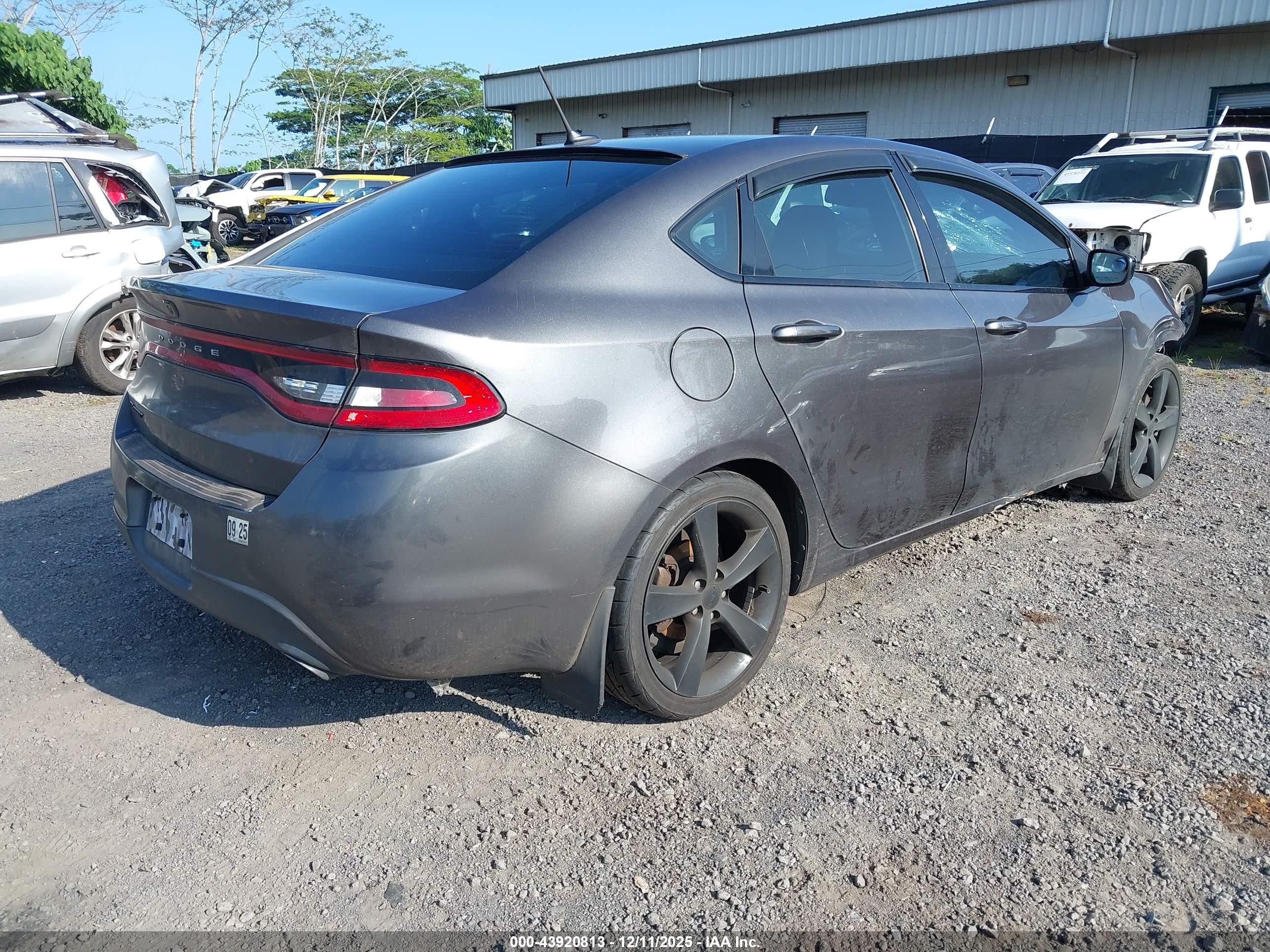 2015 Dodge Dart Sxt Серый vin: 1C3CDFBB5FD345159