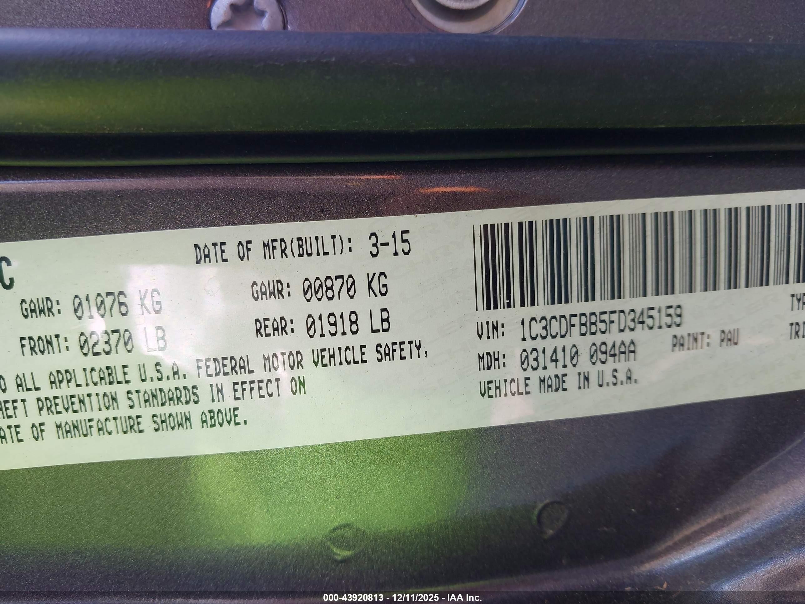 2015 Dodge Dart Sxt Серый vin: 1C3CDFBB5FD345159