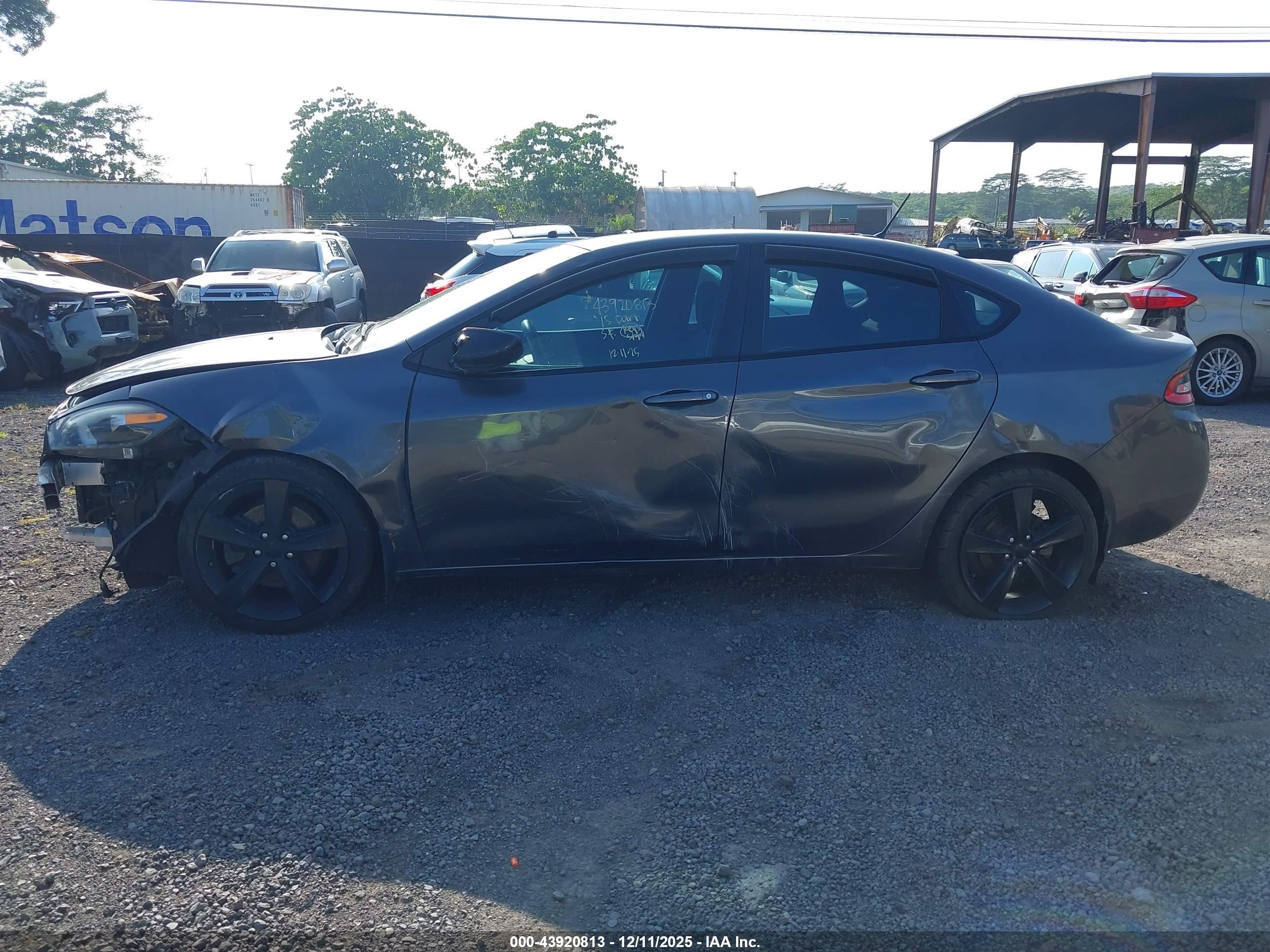2015 Dodge Dart Sxt Серый vin: 1C3CDFBB5FD345159