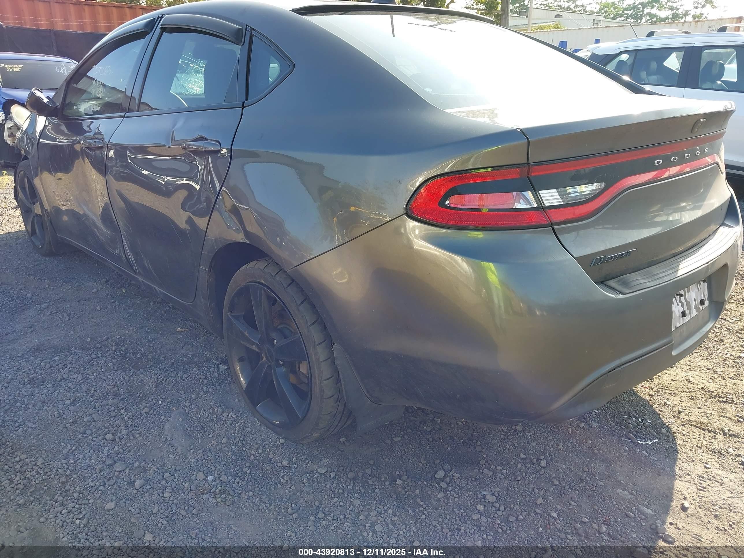 2015 Dodge Dart Sxt Серый vin: 1C3CDFBB5FD345159