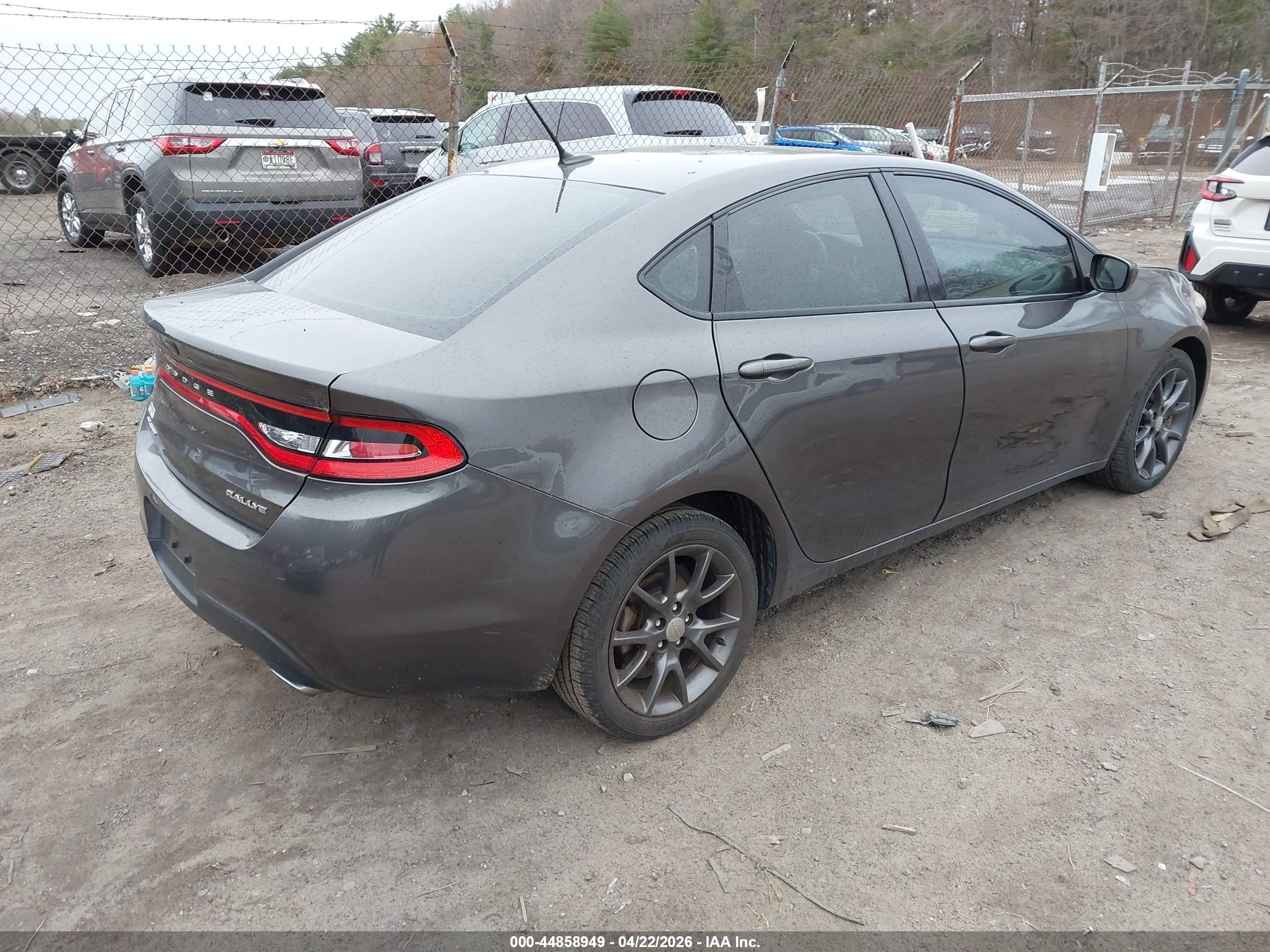 2015 Dodge Dart Sxt Gray vin: 1C3CDFBB5FD346506
