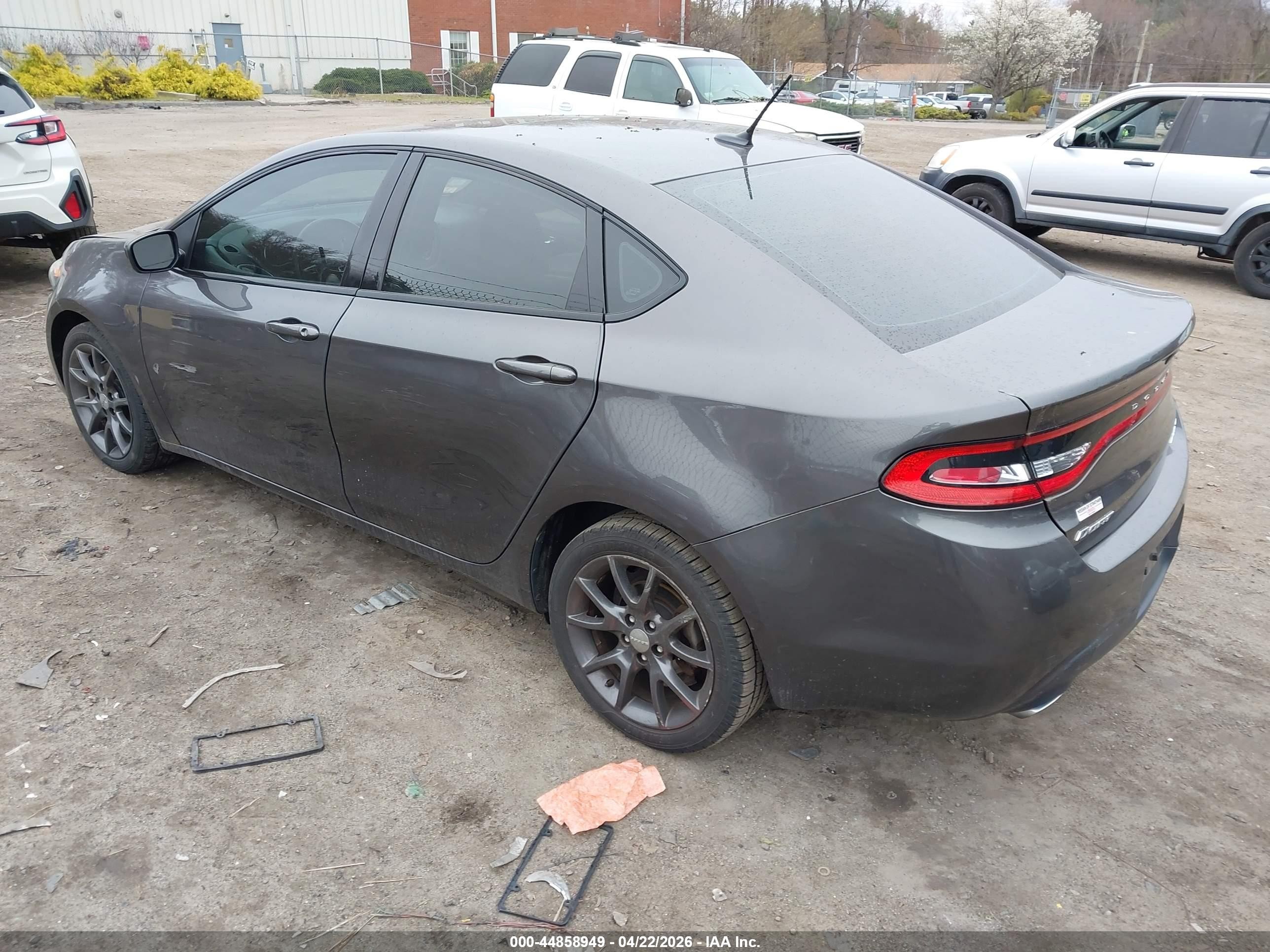2015 Dodge Dart Sxt Gray vin: 1C3CDFBB5FD346506