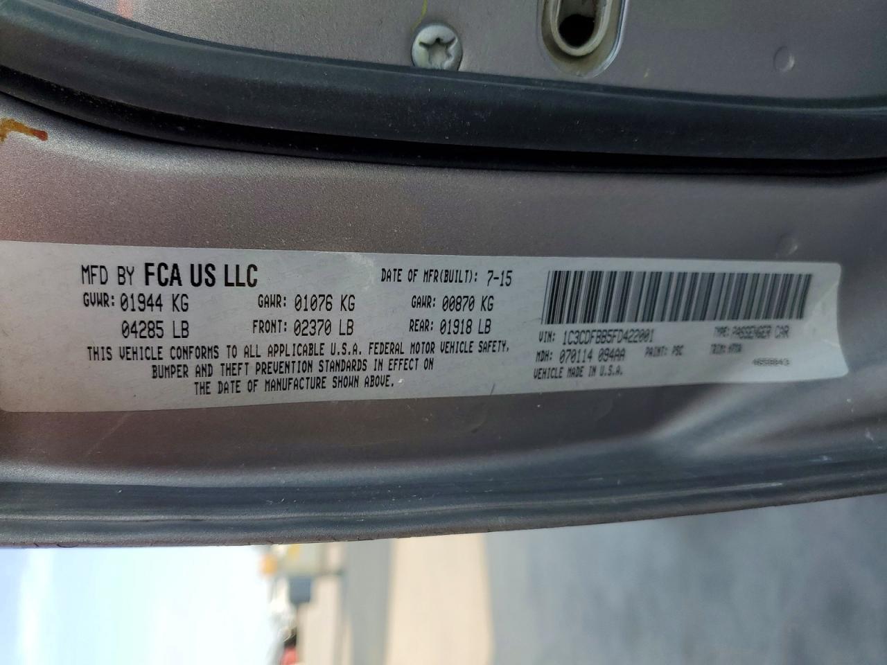 2015 Dodge Dart Sxt Gray vin: 1C3CDFBB5FD422001