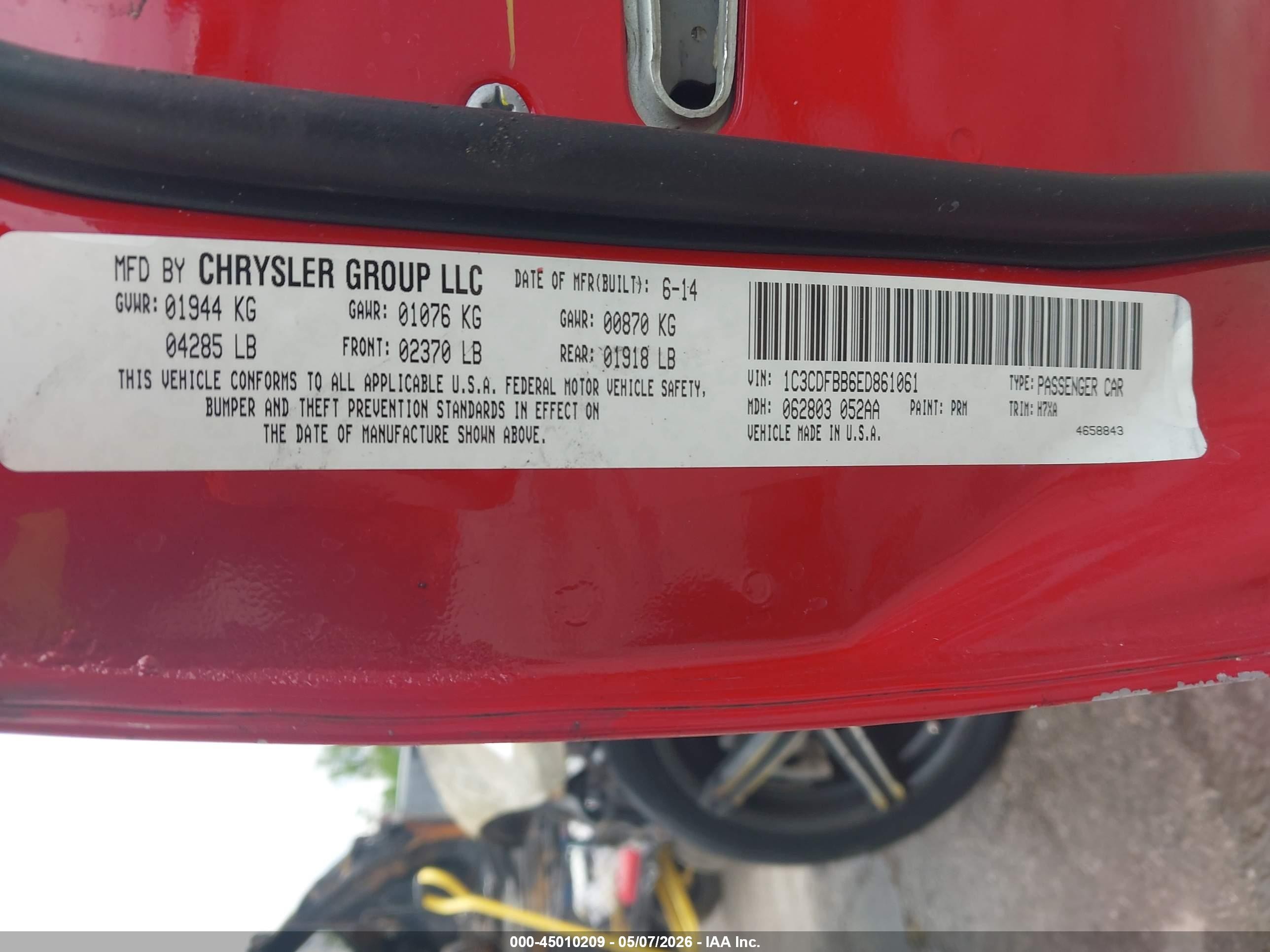 2014 Dodge Dart Sxt Red vin: 1C3CDFBB6ED861061
