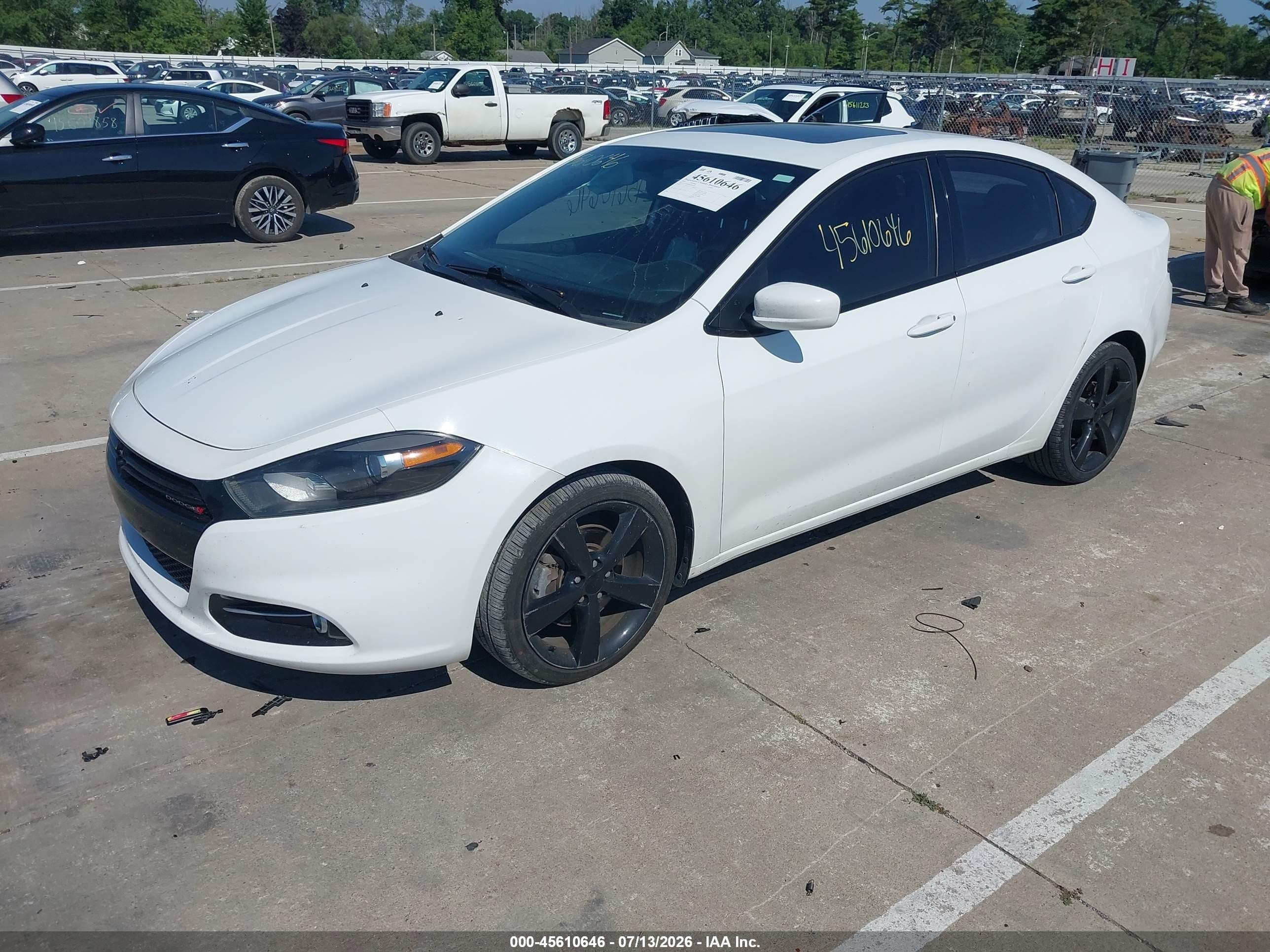 2014 Dodge Dart Sxt White vin: 1C3CDFBB6ED903244