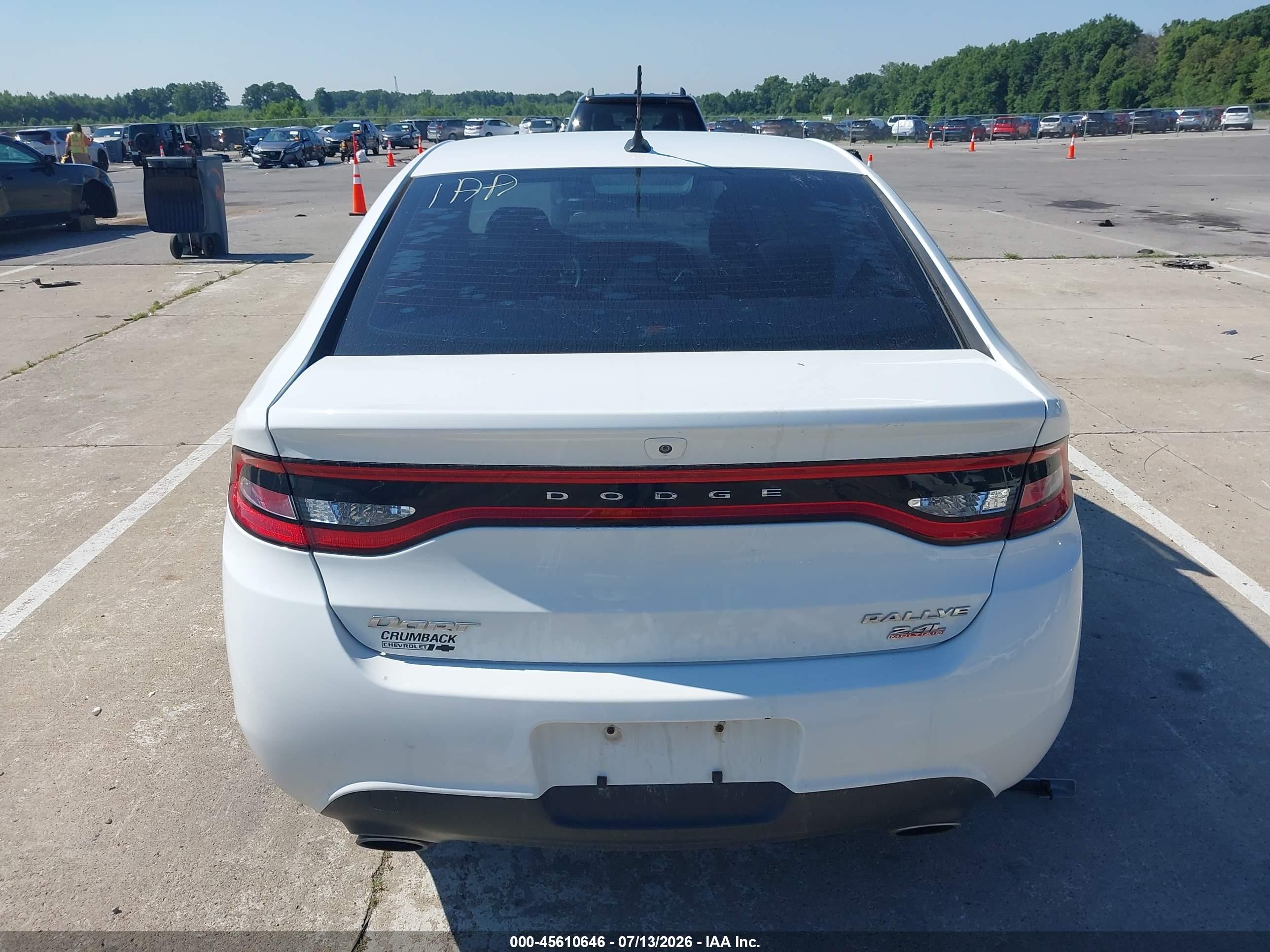 2014 Dodge Dart Sxt White vin: 1C3CDFBB6ED903244