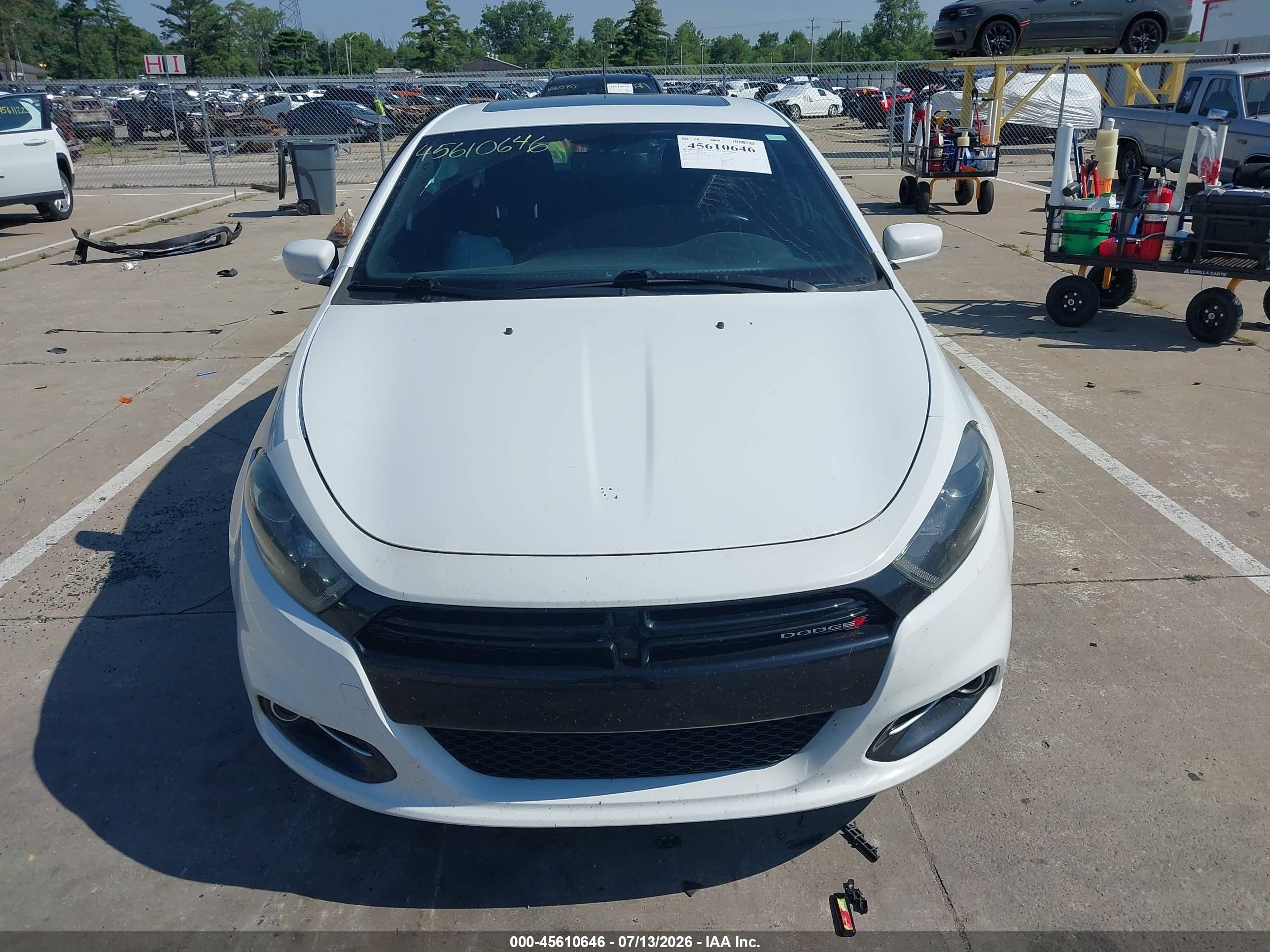 2014 Dodge Dart Sxt White vin: 1C3CDFBB6ED903244