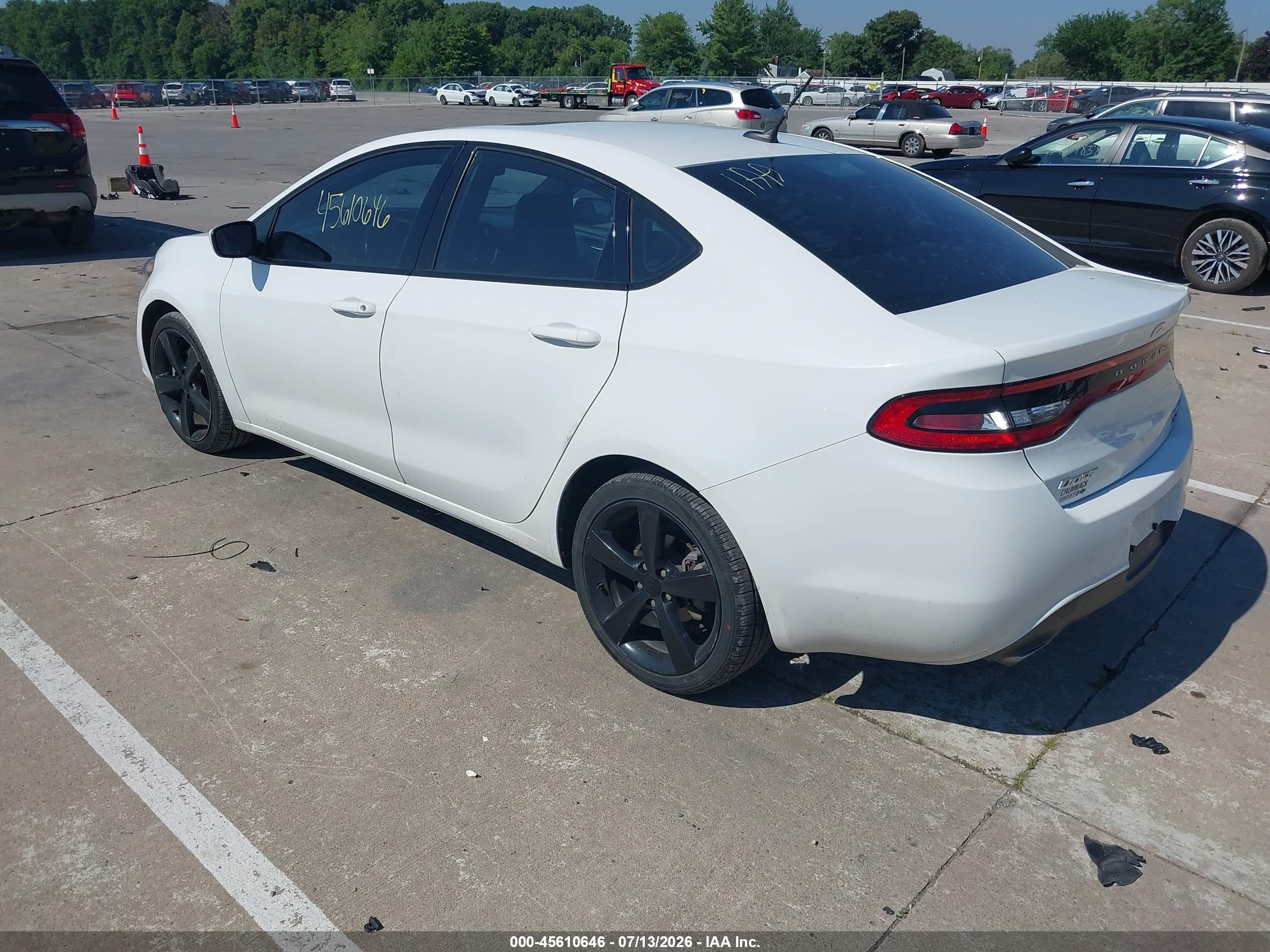 2014 Dodge Dart Sxt White vin: 1C3CDFBB6ED903244
