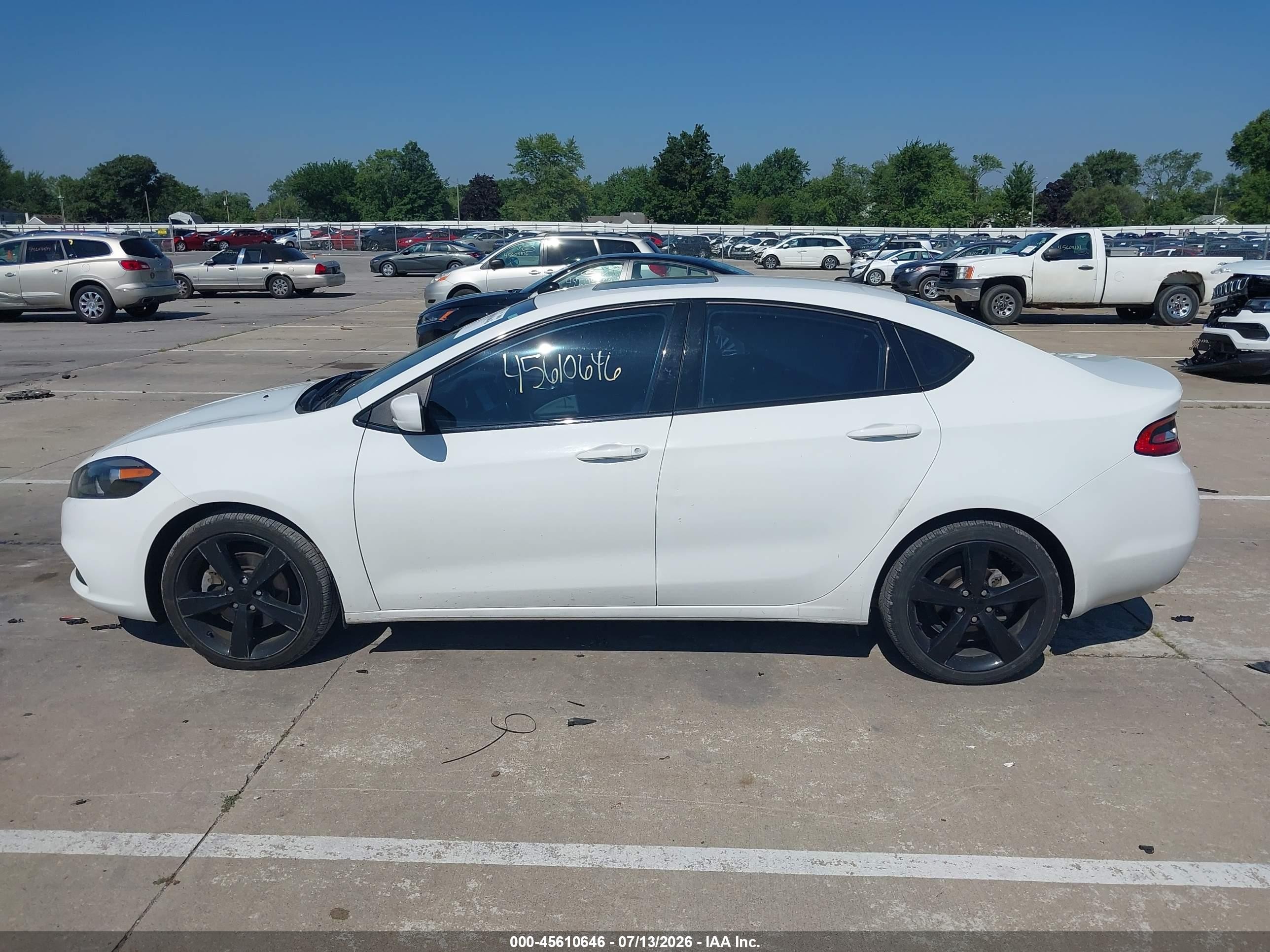 2014 Dodge Dart Sxt White vin: 1C3CDFBB6ED903244