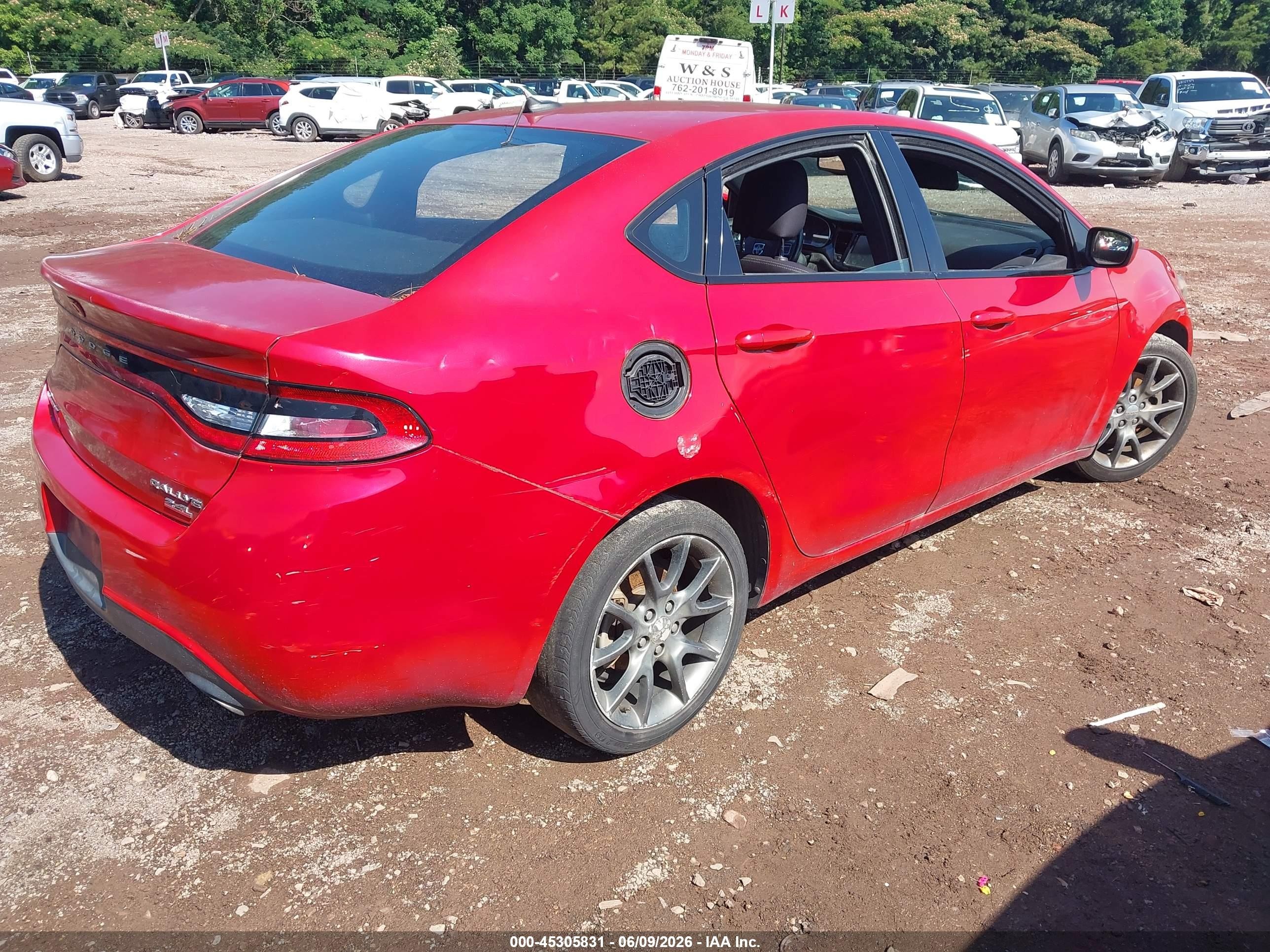 2014 Dodge Dart Sxt Red vin: 1C3CDFBB6ED927558