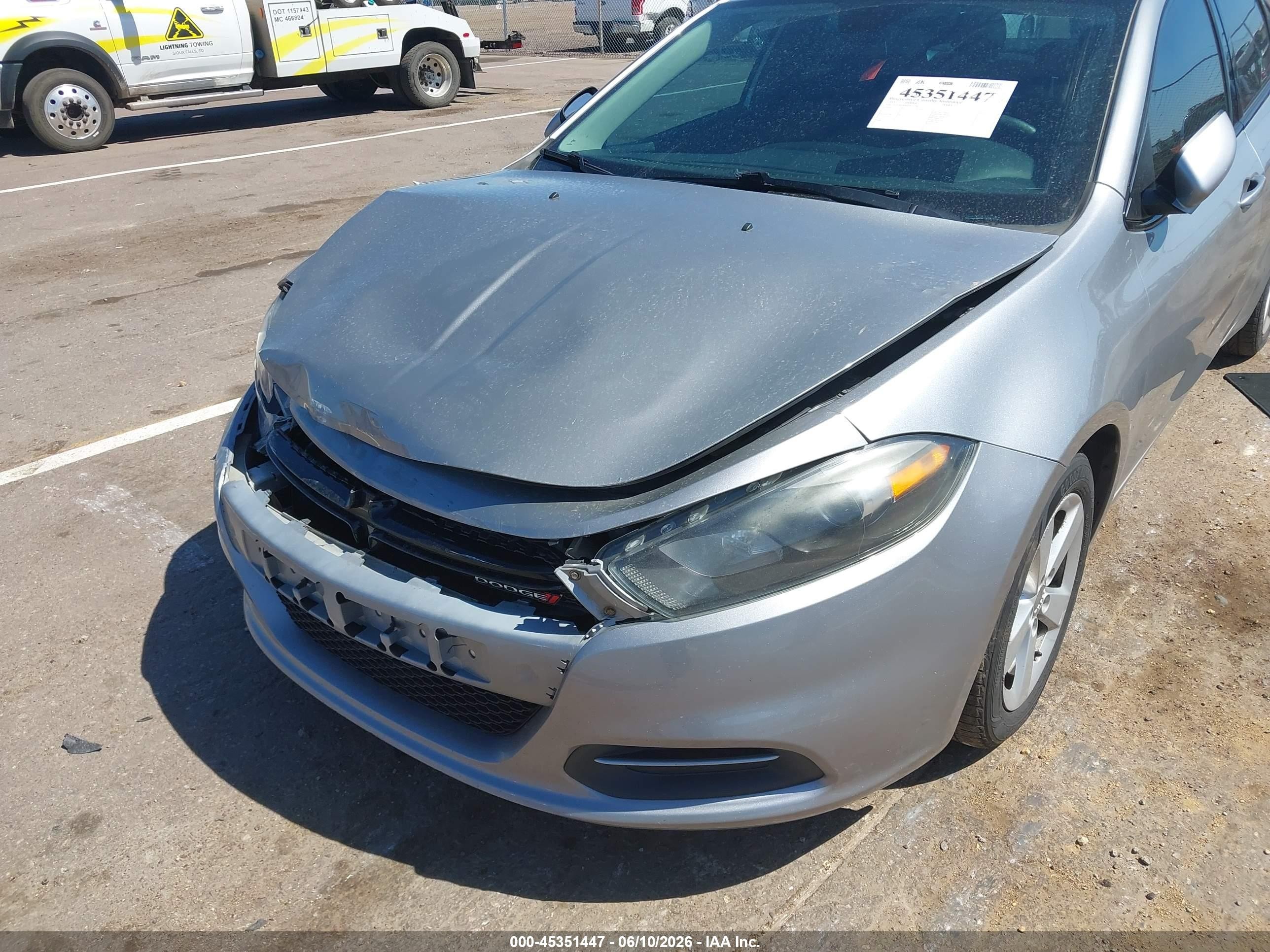 2015 Dodge Dart Sxt Silver vin: 1C3CDFBB6FD123794