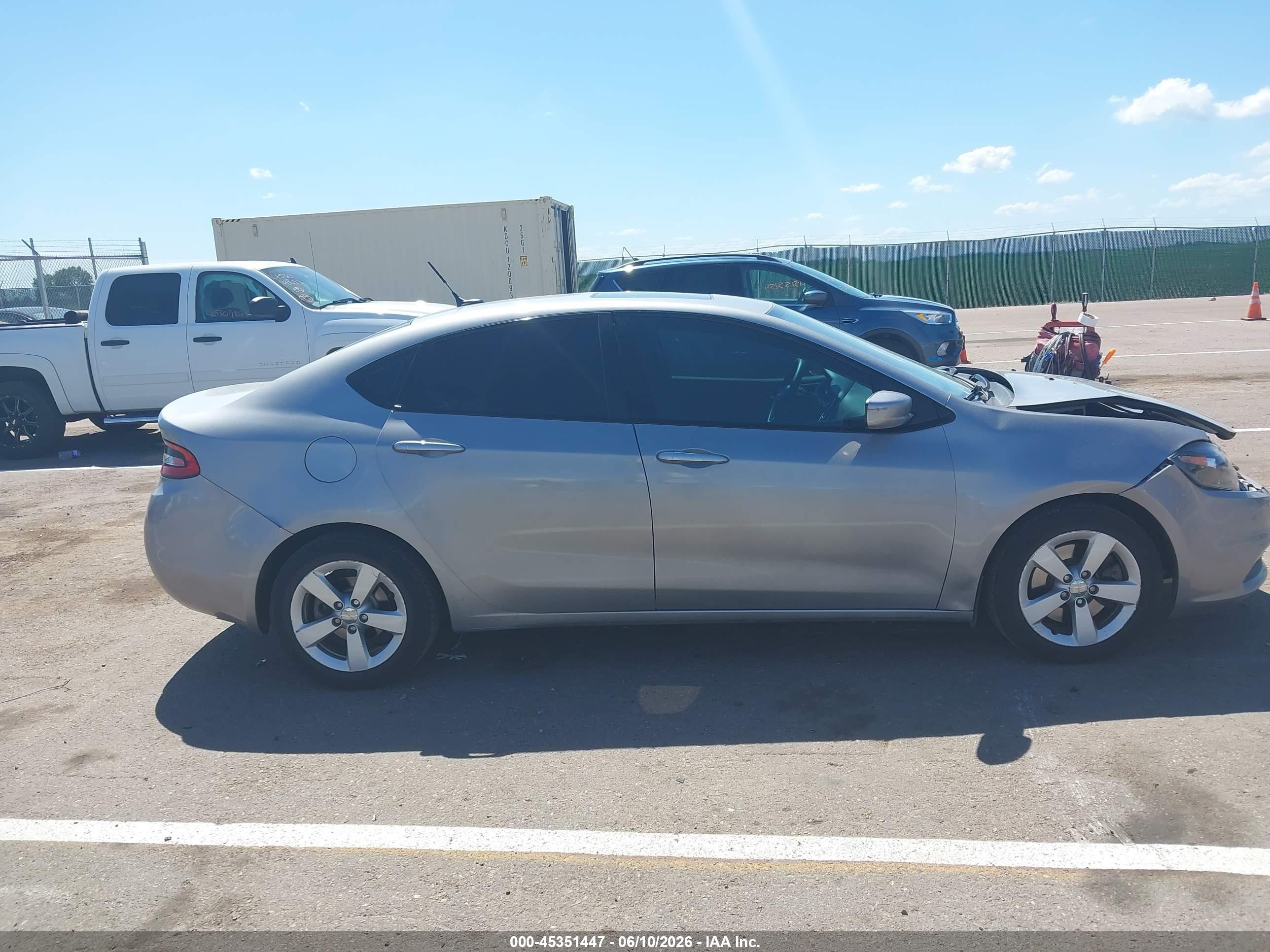 2015 Dodge Dart Sxt Silver vin: 1C3CDFBB6FD123794