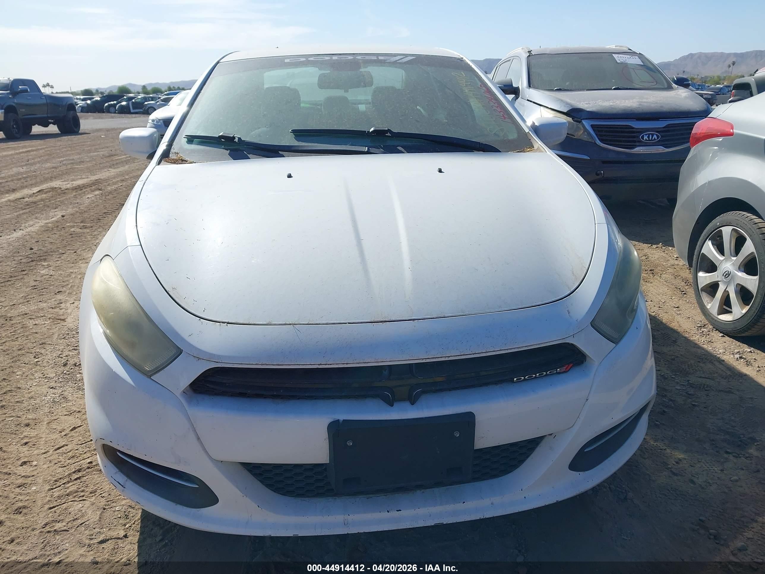 2015 Dodge Dart Sxt White vin: 1C3CDFBB6FD144547