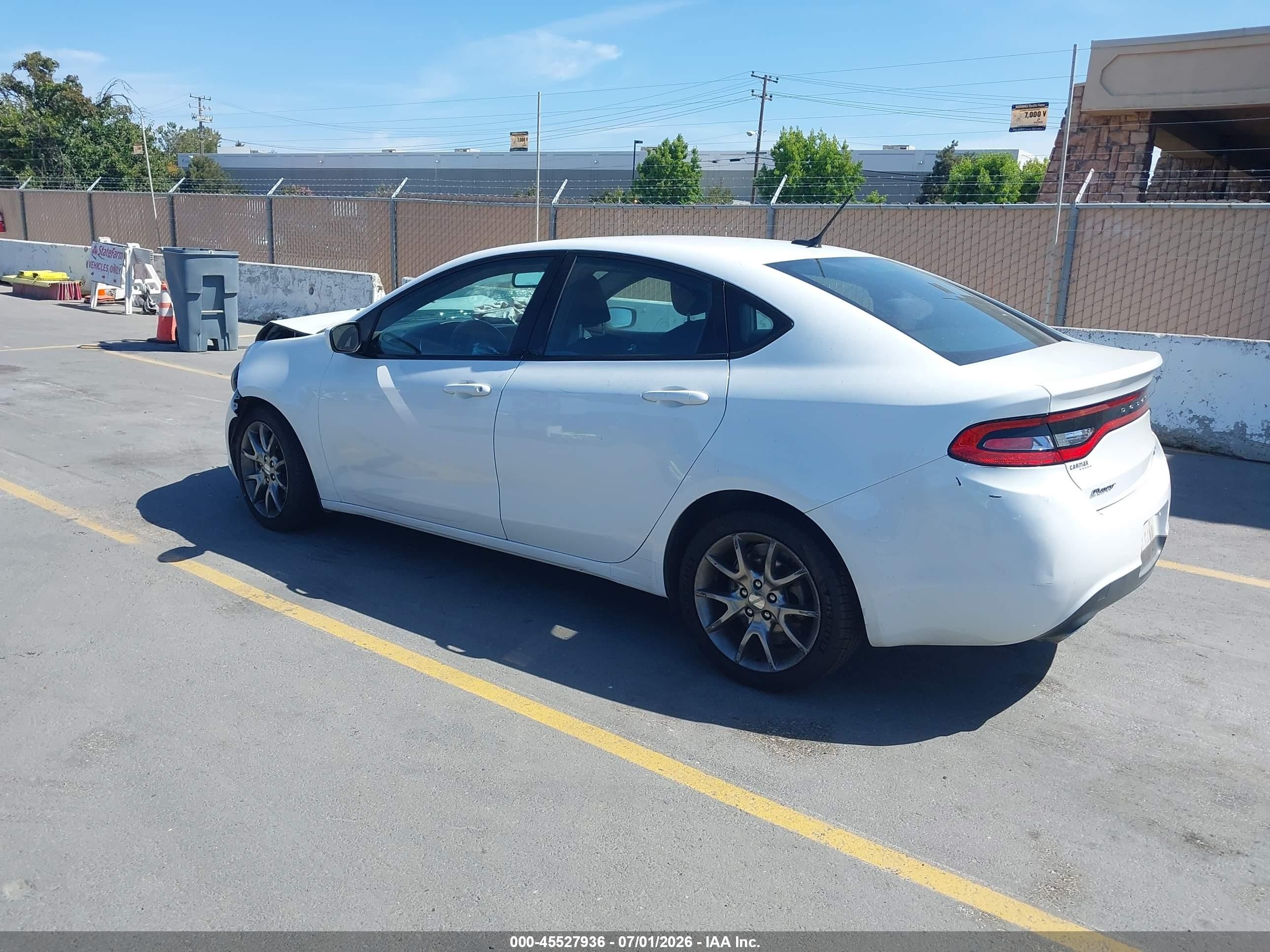 2015 Dodge Dart Sxt White vin: 1C3CDFBB6FD165608