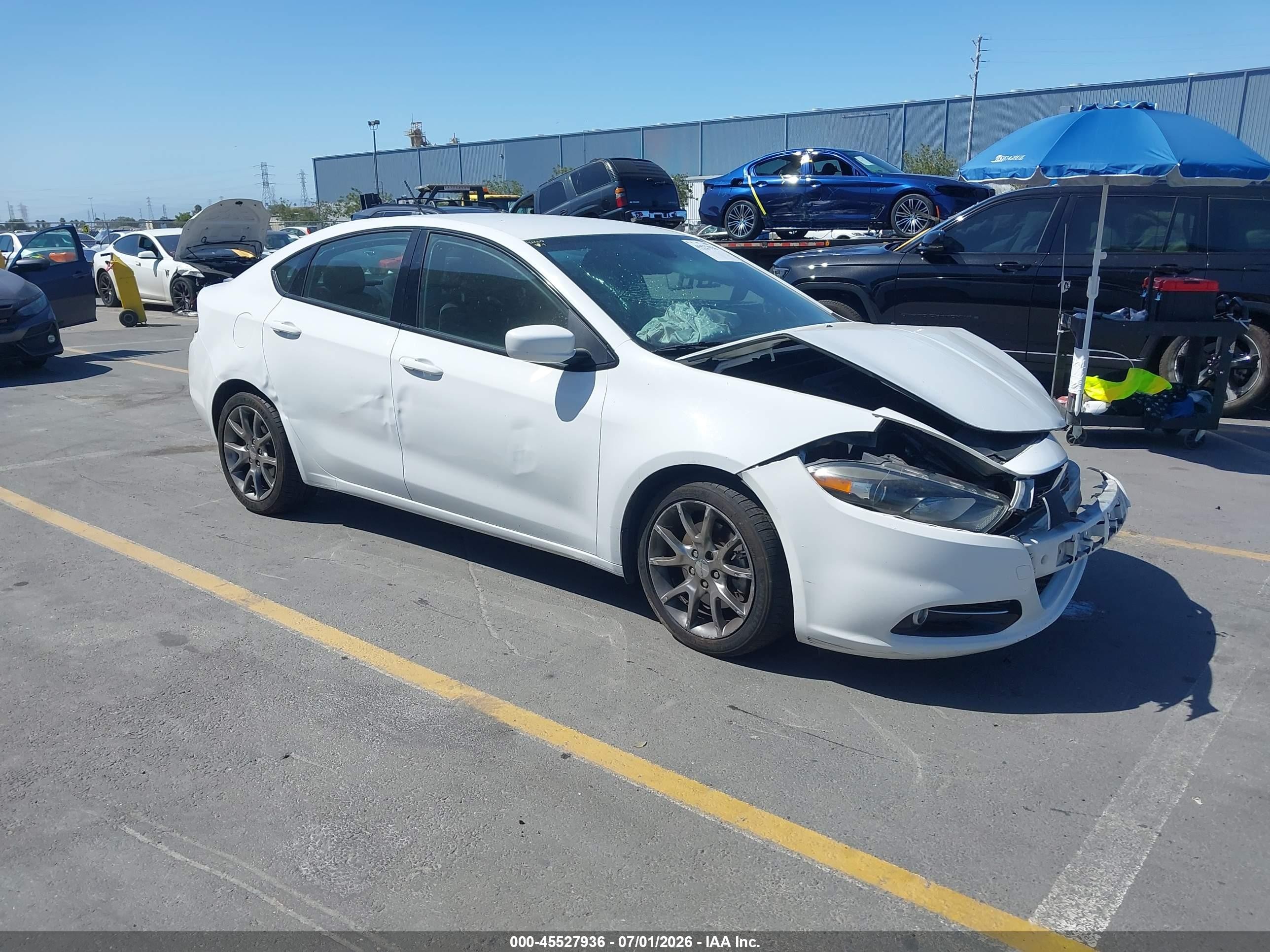 2015 Dodge Dart Sxt White vin: 1C3CDFBB6FD165608