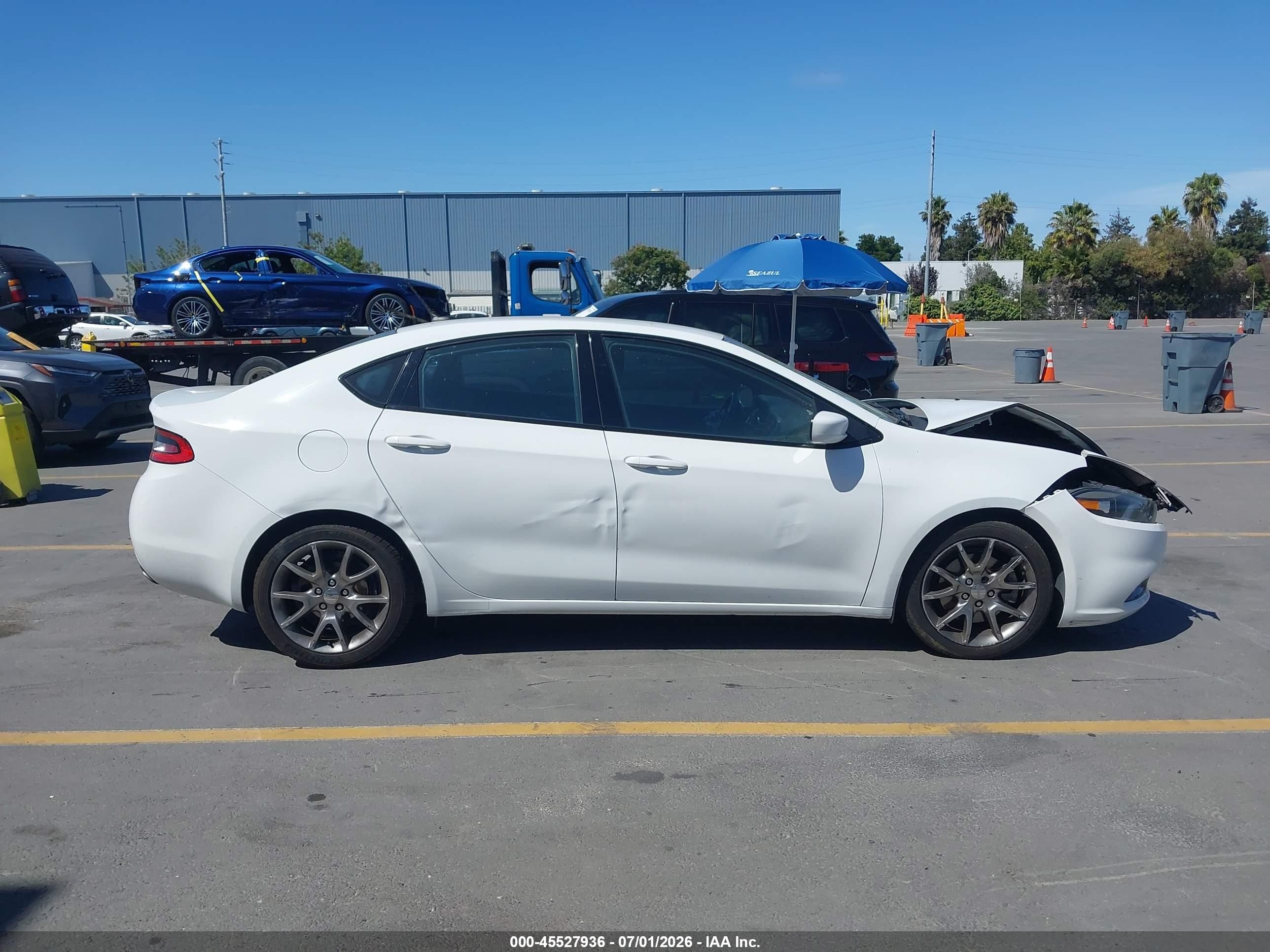 2015 Dodge Dart Sxt White vin: 1C3CDFBB6FD165608