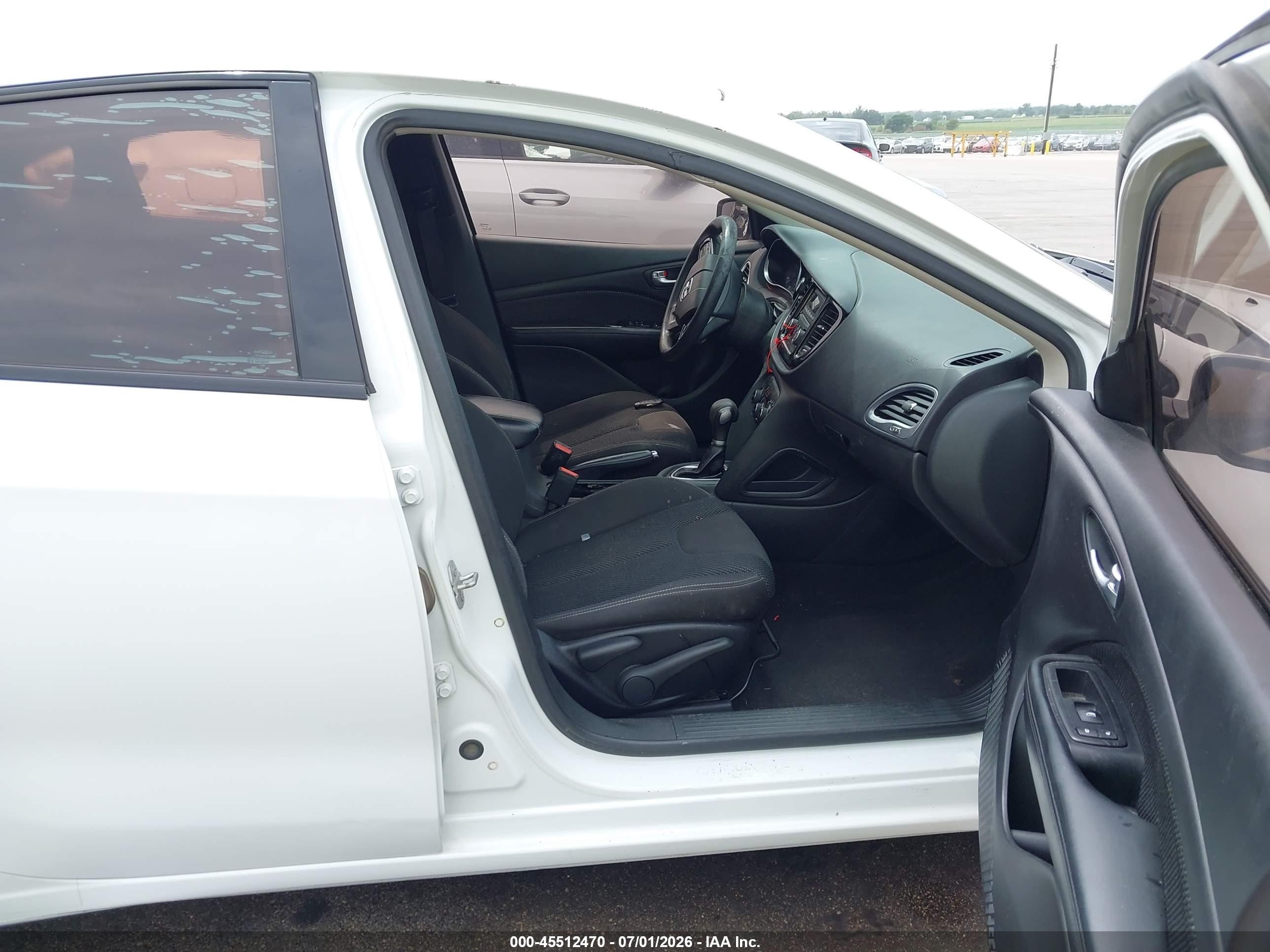 2015 Dodge Dart Sxt White vin: 1C3CDFBB6FD172722