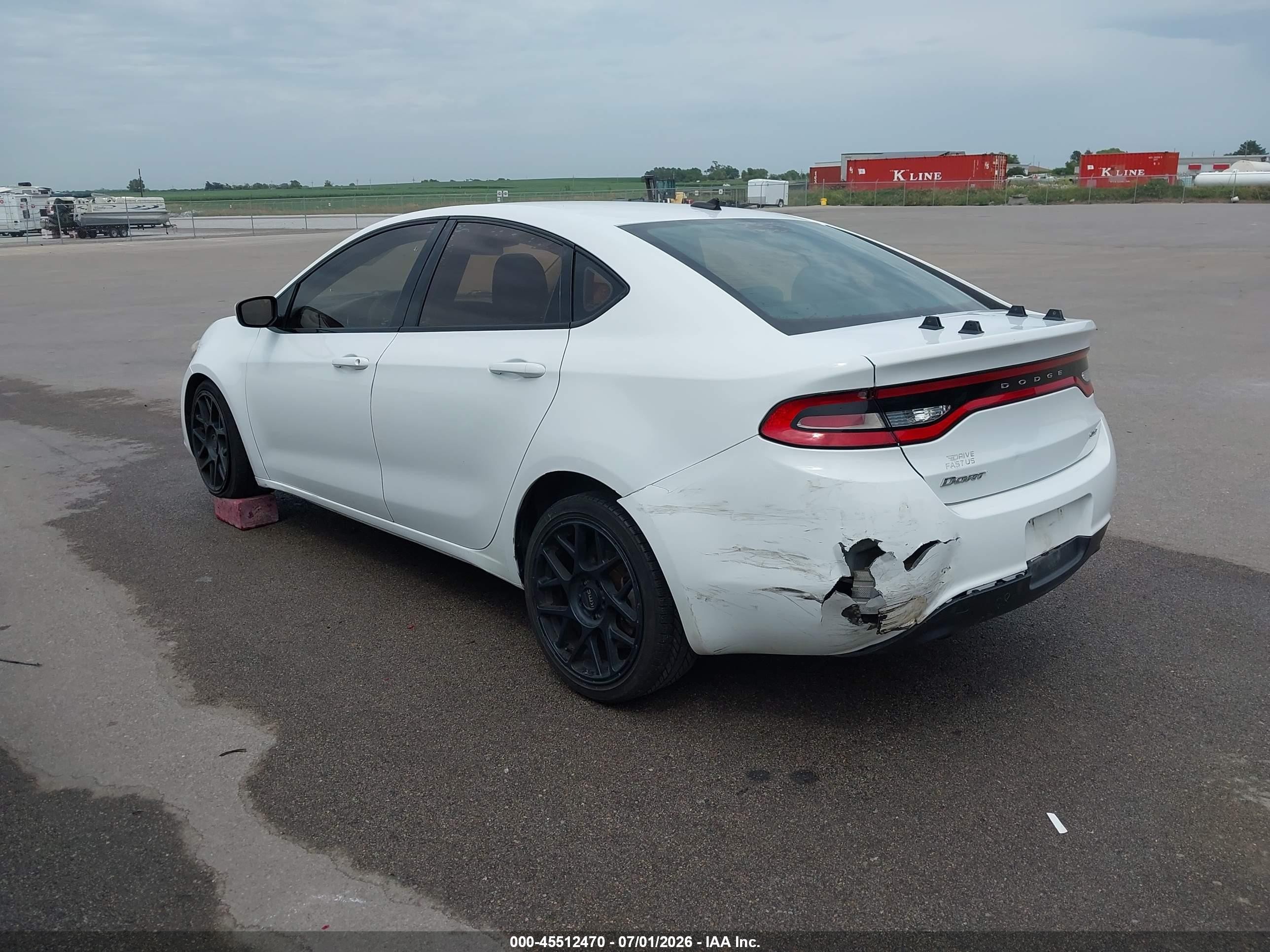 2015 Dodge Dart Sxt White vin: 1C3CDFBB6FD172722
