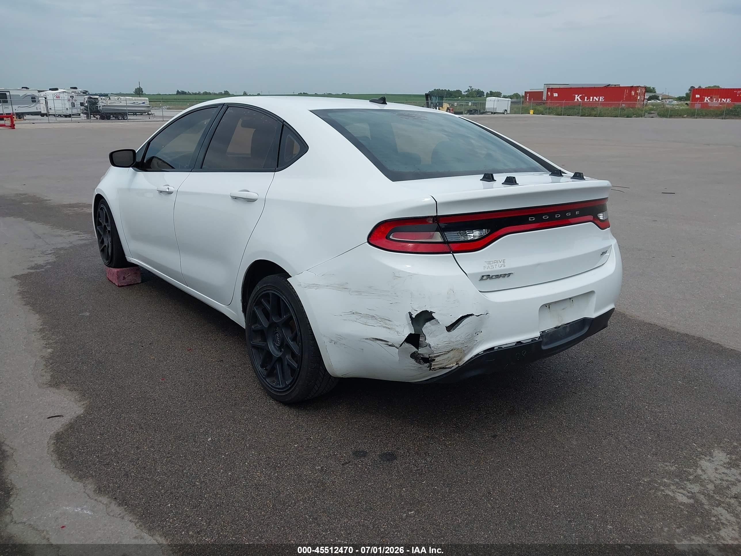 2015 Dodge Dart Sxt White vin: 1C3CDFBB6FD172722