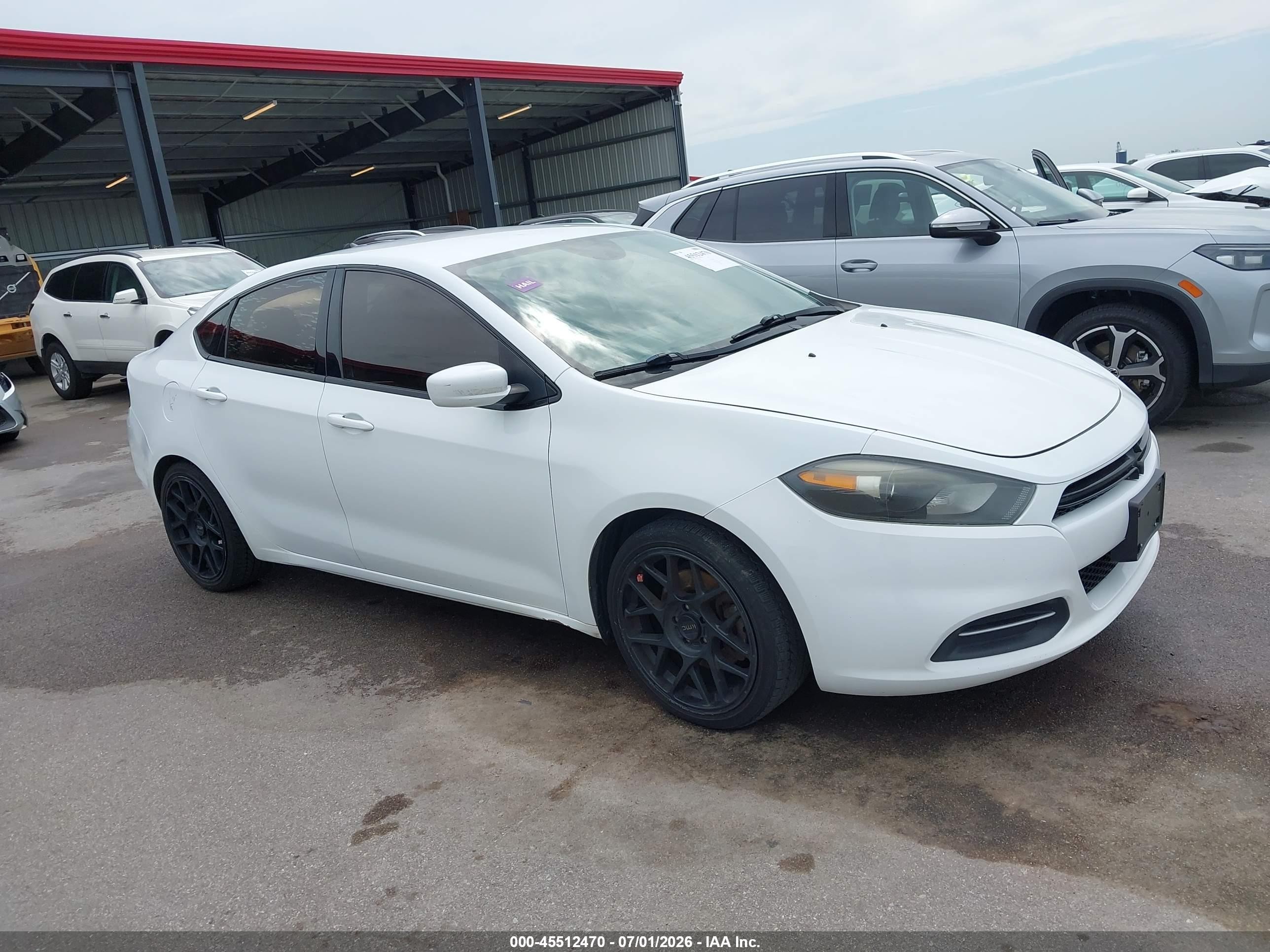 2015 Dodge Dart Sxt White vin: 1C3CDFBB6FD172722