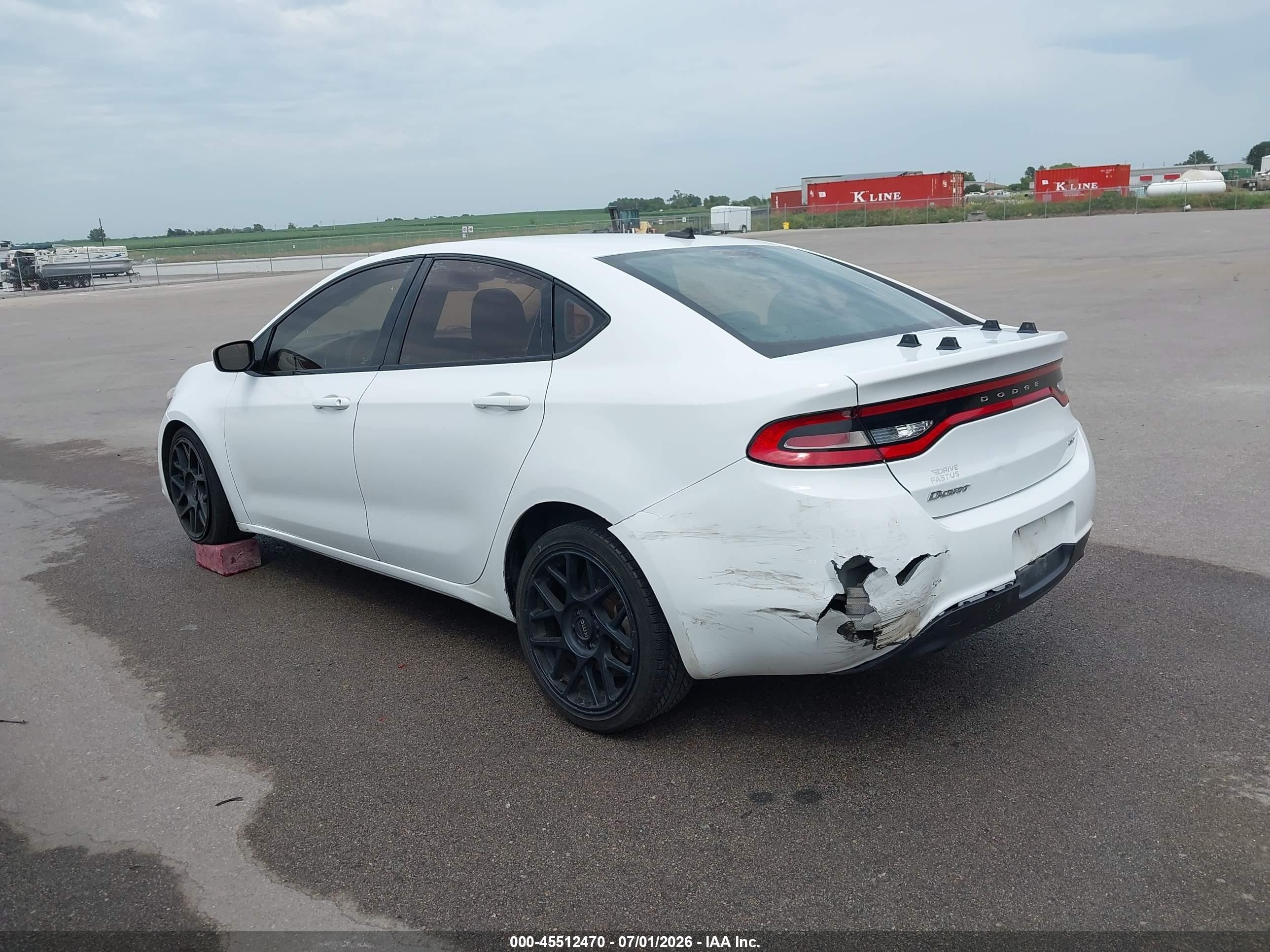 2015 Dodge Dart Sxt White vin: 1C3CDFBB6FD172722