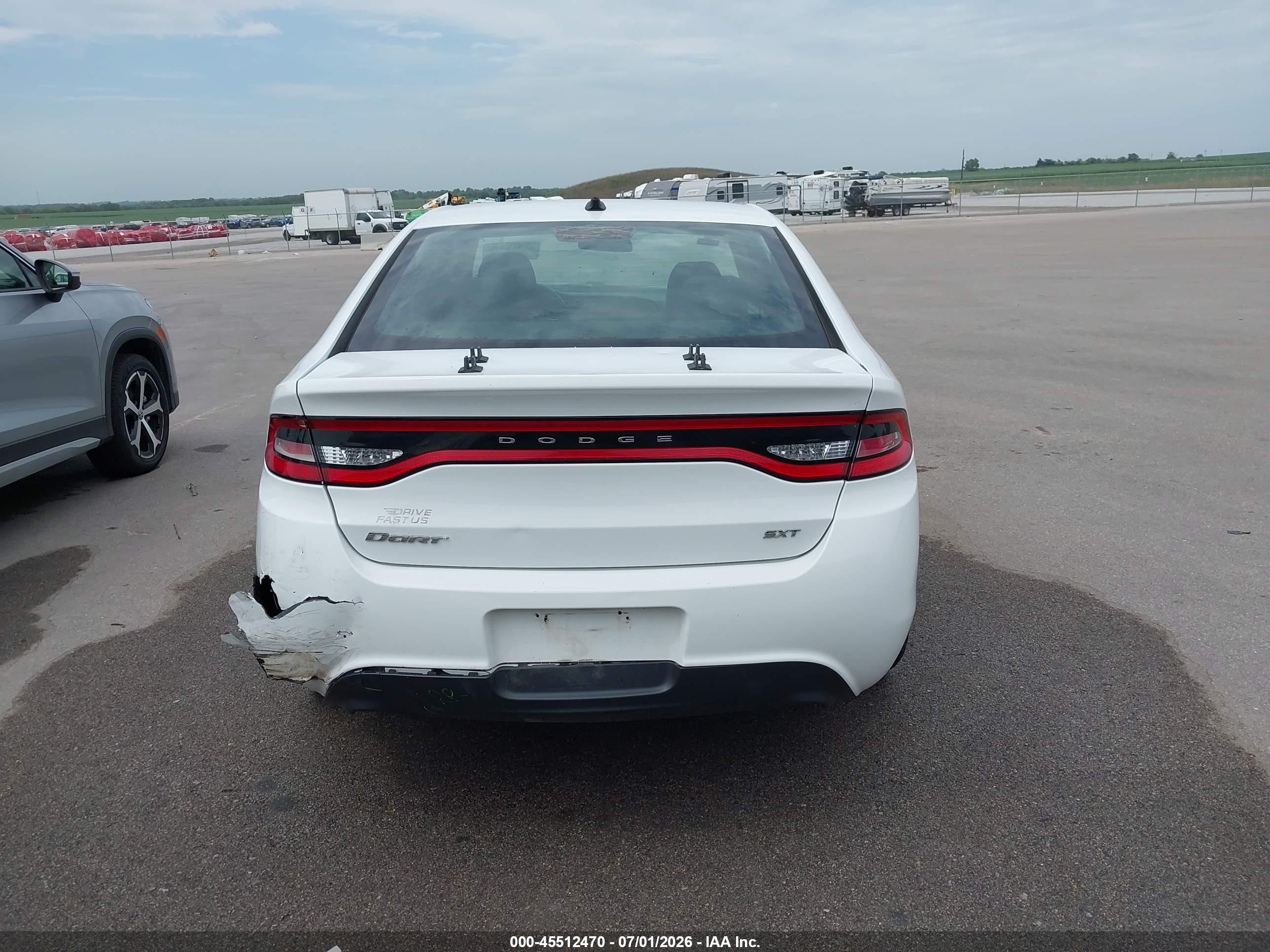 2015 Dodge Dart Sxt White vin: 1C3CDFBB6FD172722