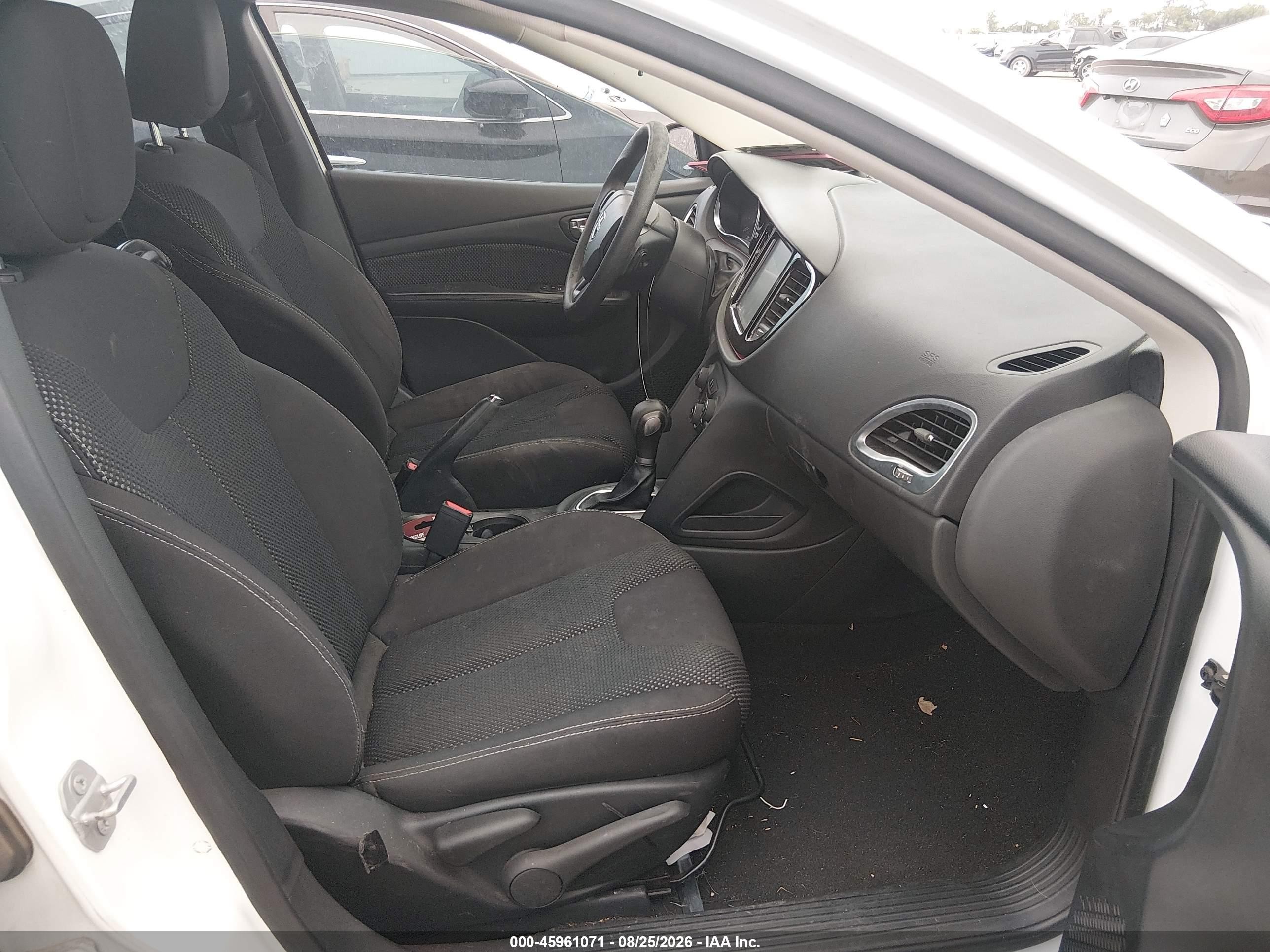 2015 Dodge Dart Sxt White vin: 1C3CDFBB6FD307391