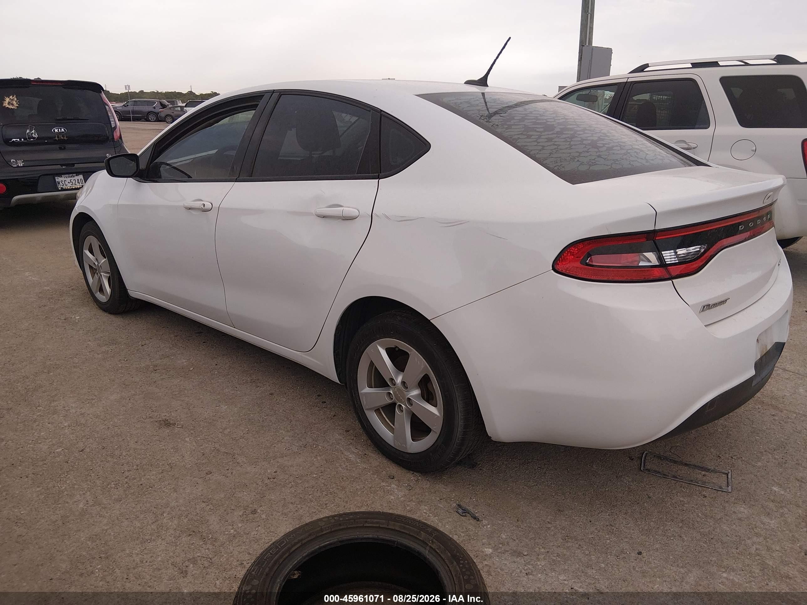 2015 Dodge Dart Sxt White vin: 1C3CDFBB6FD307391