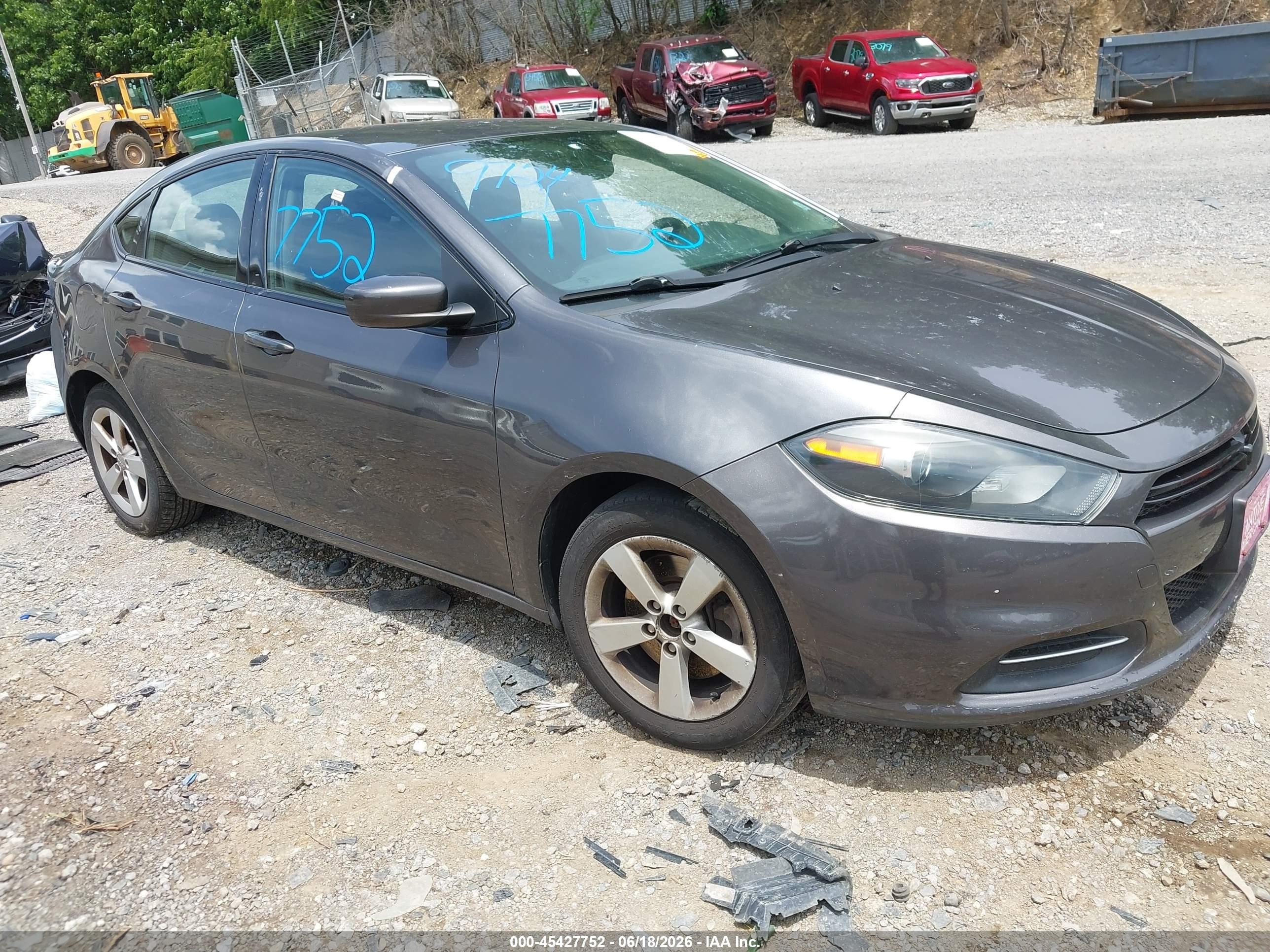 2015 Dodge Dart Sxt Gray vin: 1C3CDFBB6FD309724
