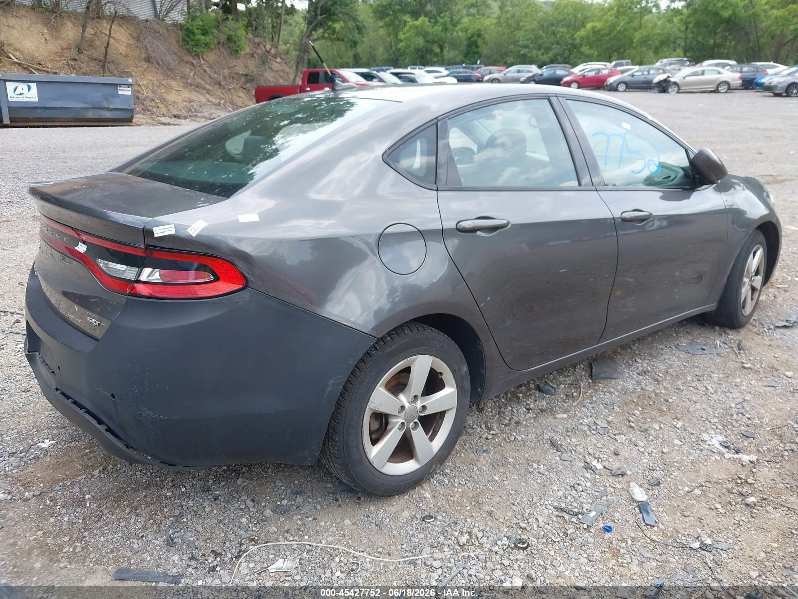 2015 Dodge Dart Sxt Gray vin: 1C3CDFBB6FD309724