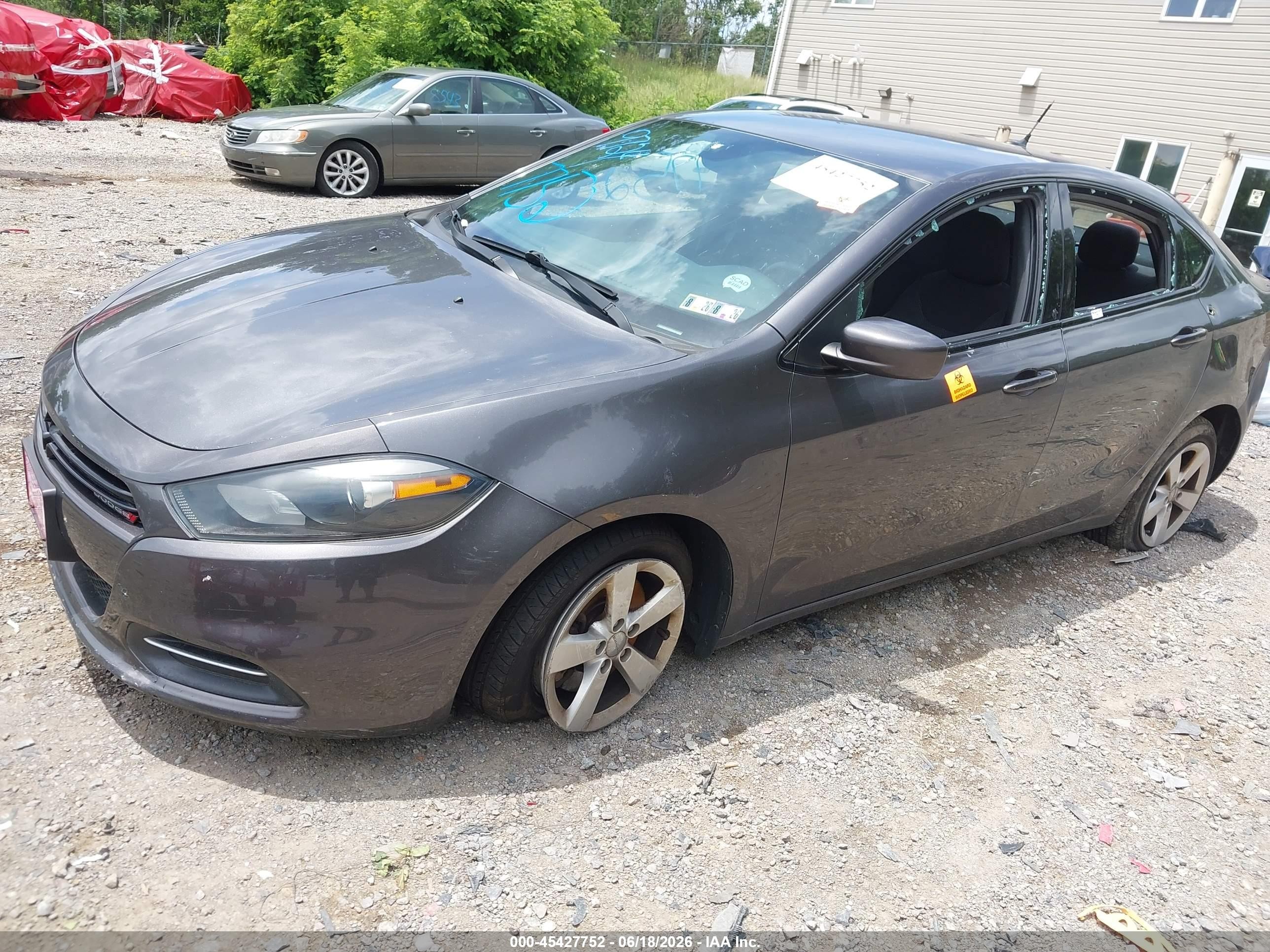2015 Dodge Dart Sxt Gray vin: 1C3CDFBB6FD309724