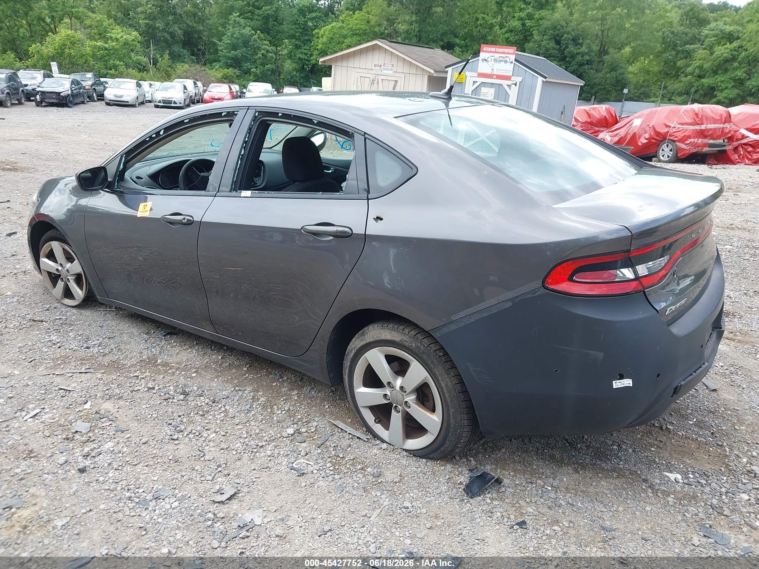 2015 Dodge Dart Sxt Gray vin: 1C3CDFBB6FD309724