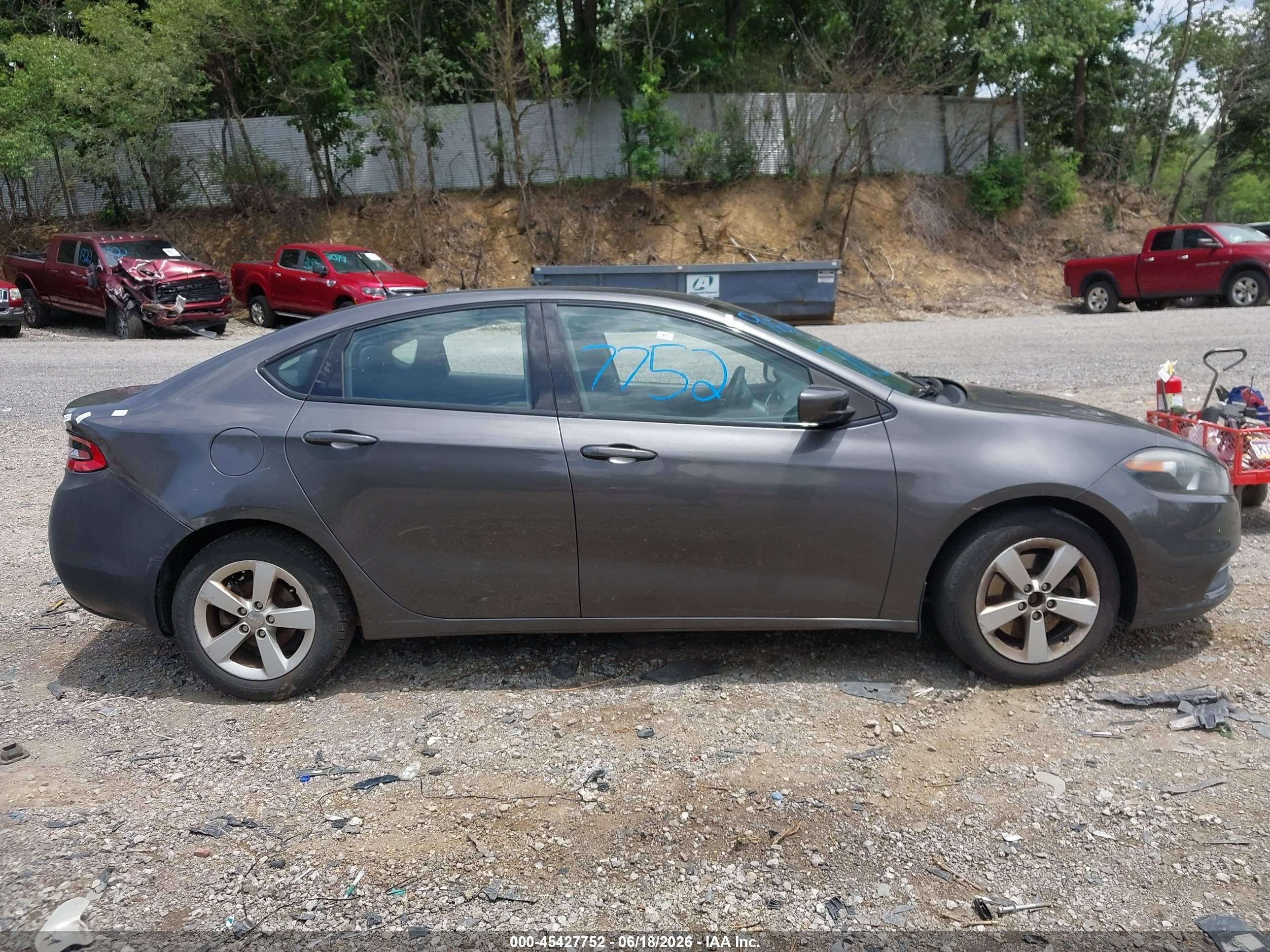 2015 Dodge Dart Sxt Gray vin: 1C3CDFBB6FD309724