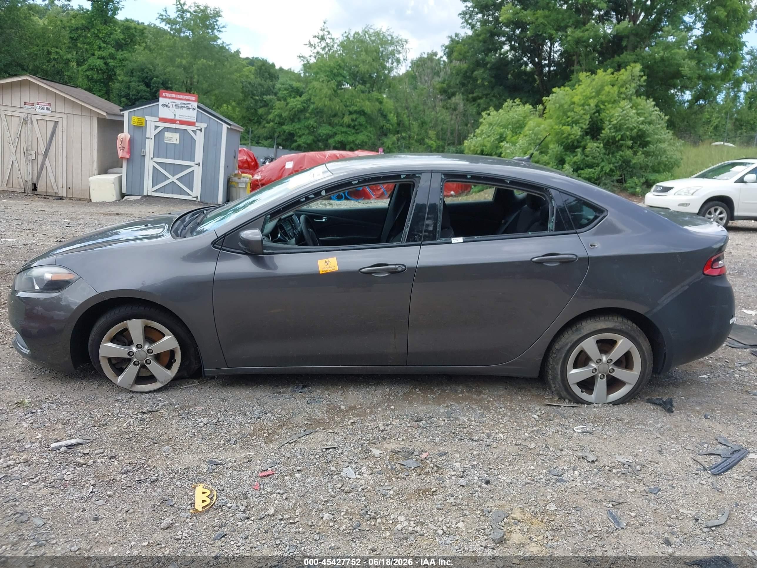 2015 Dodge Dart Sxt Gray vin: 1C3CDFBB6FD309724