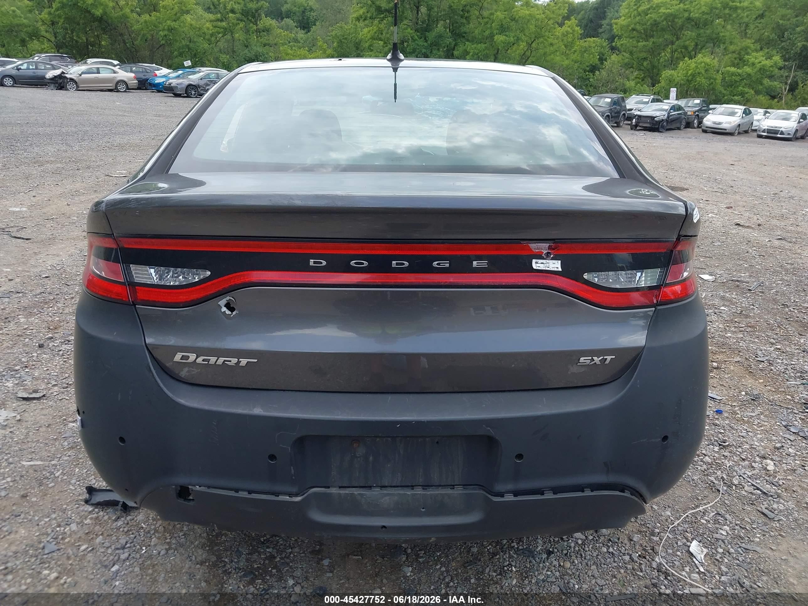 2015 Dodge Dart Sxt Gray vin: 1C3CDFBB6FD309724