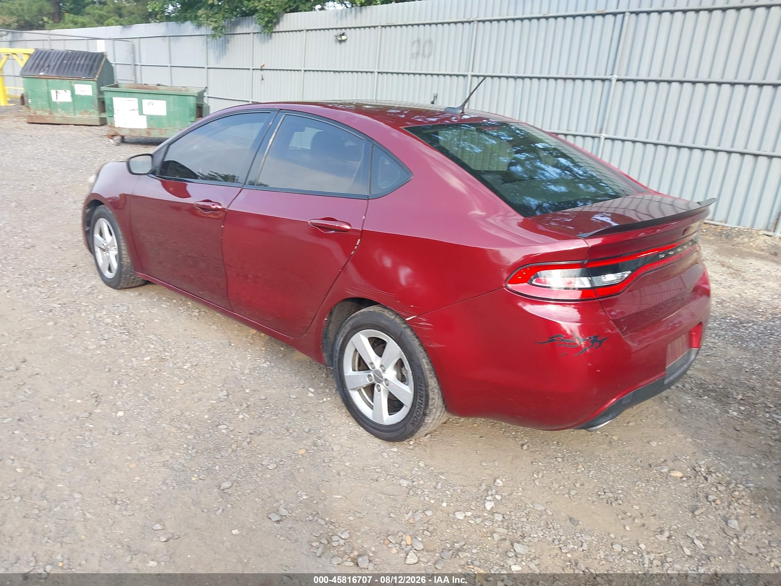 2015 Dodge Dart Sxt Red vin: 1C3CDFBB6FD368868