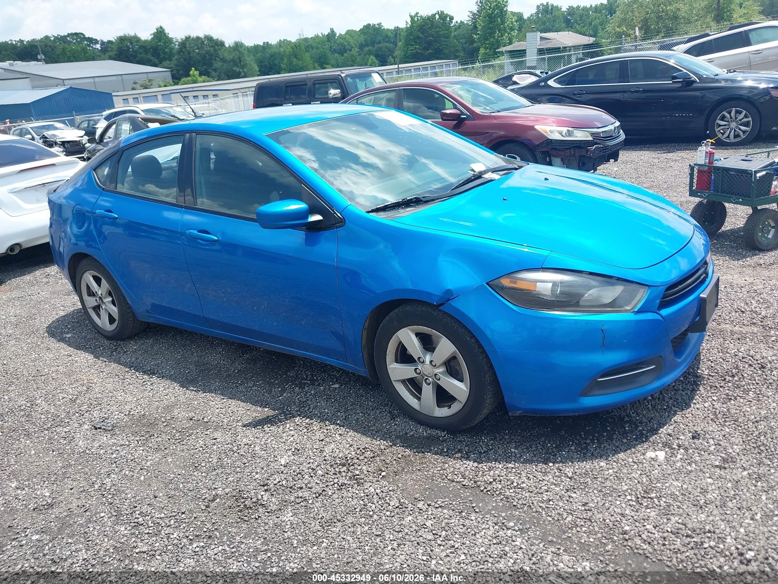 2015 Dodge Dart Sxt Blue vin: 1C3CDFBB6FD374153