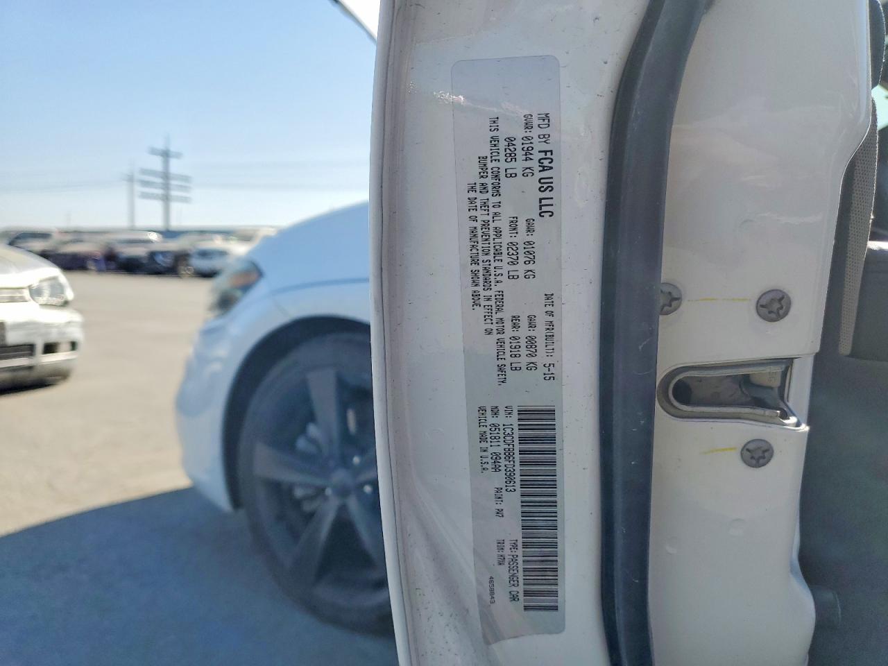 2015 Dodge Dart Sxt White vin: 1C3CDFBB6FD390613